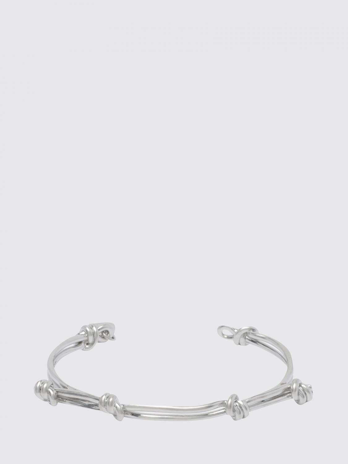 MM6 MAISON MARGIELA Knot Detail Chrome-Plated Brass Bangle Bracelet