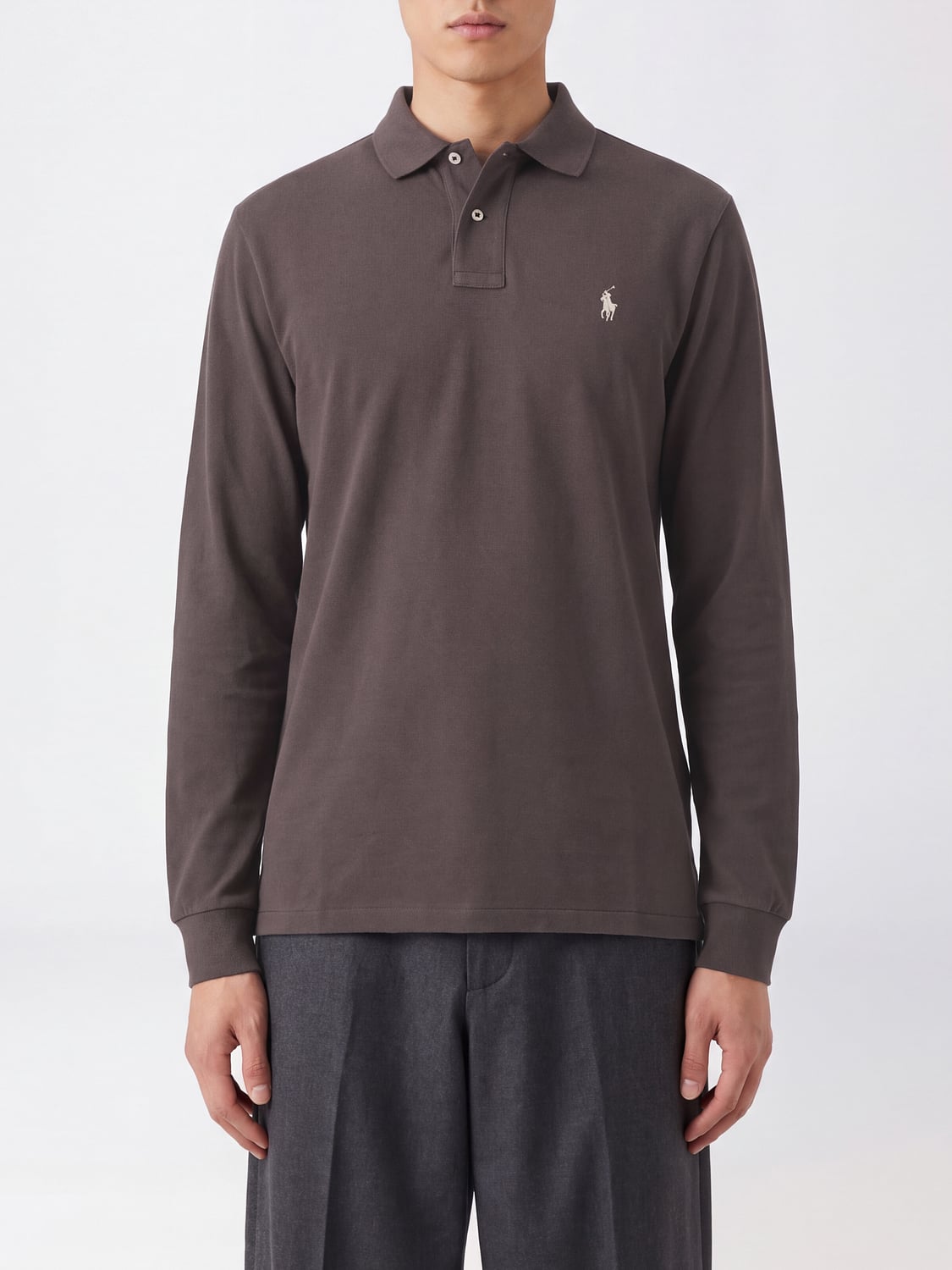 POLO RALPH LAUREN Long-Sleeved Slim Fit Cotton Polo Shirt