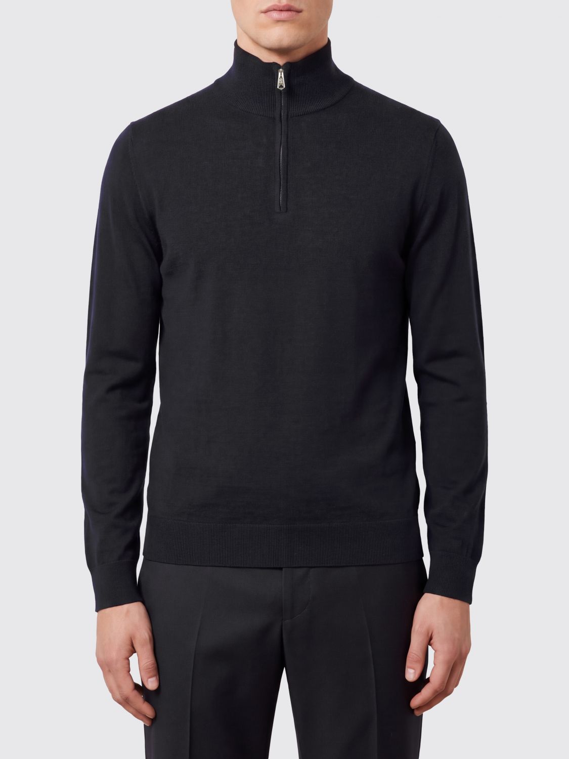 PAUL SMITH Pure Merino Wool Half-Zip Turtleneck Jumper
