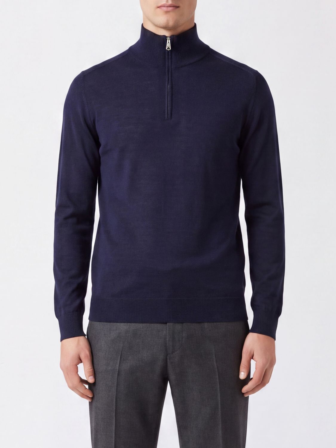 PAUL SMITH Pure Merino Wool Half-Zip Turtleneck Jumper