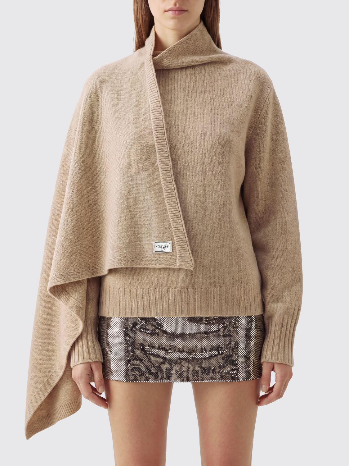 THE ATTICO Virgin Wool Turtleneck Jumper with Dropped Shoulders