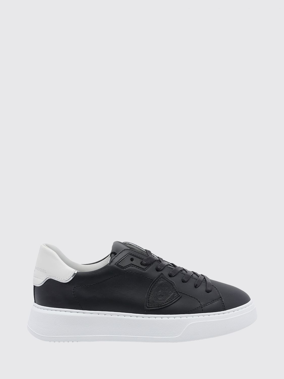 Philippe Model Temple Low Smooth Calfskin Low-Top Sneakers with Shield Logo