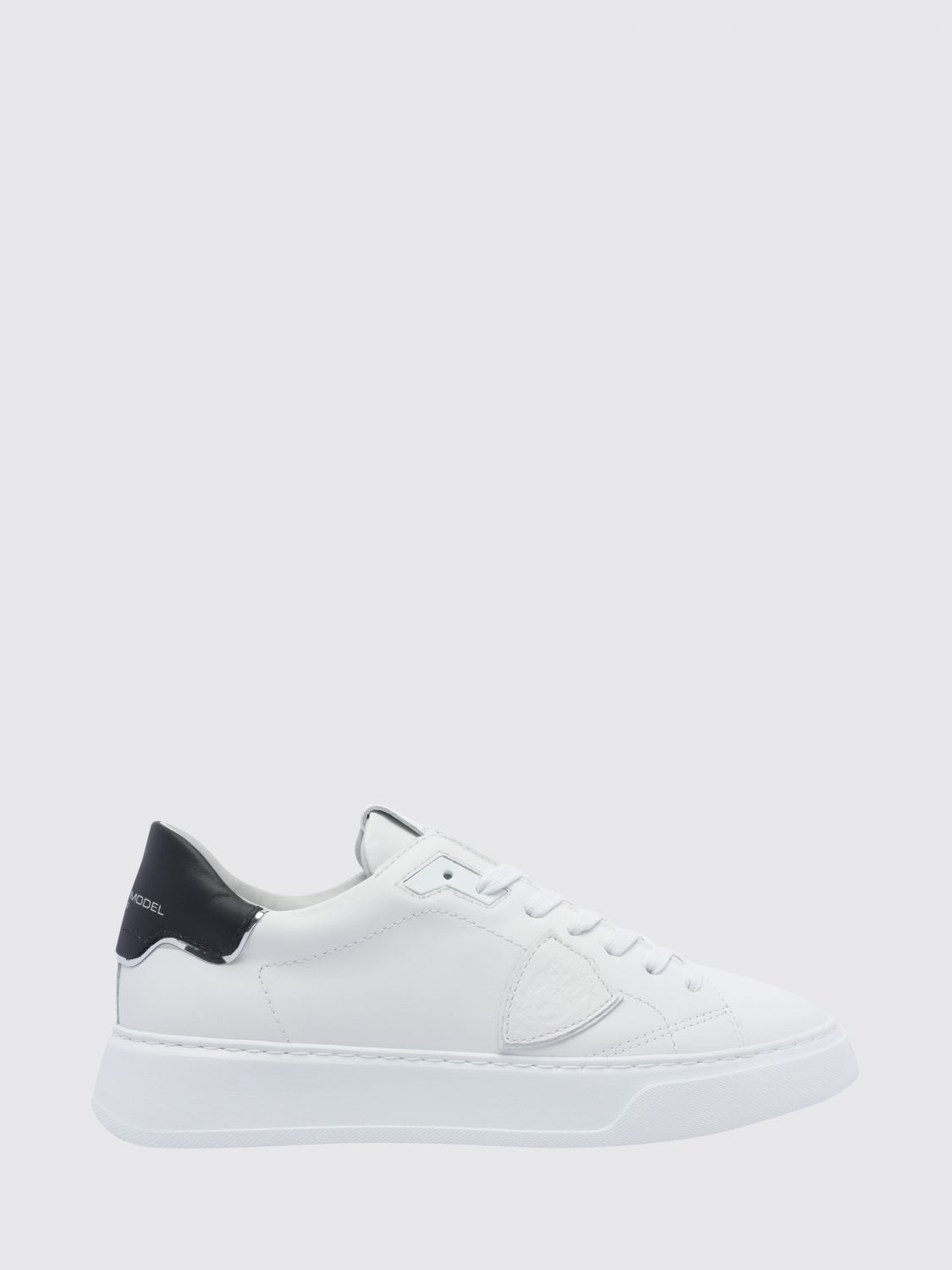 Philippe Model Temple Low Smooth Calfskin Low-Top Sneakers with Shield Logo