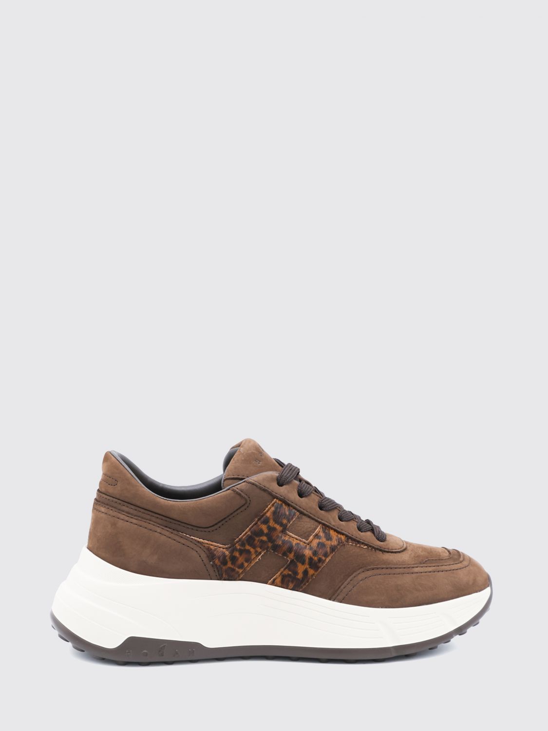 Hogan Hi-Fi Nubuck and Pony-Effect Leather Sneakers with Animal Print and Chunky Sole