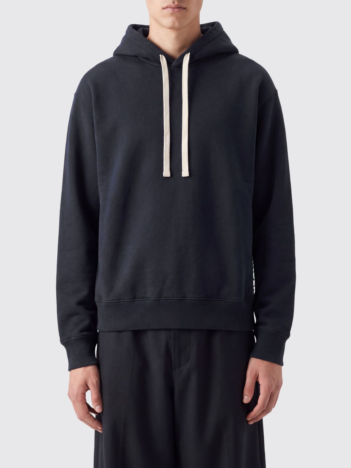 JIL SANDER Relaxed Fit Cotton Hoodie with Dropped Shoulders