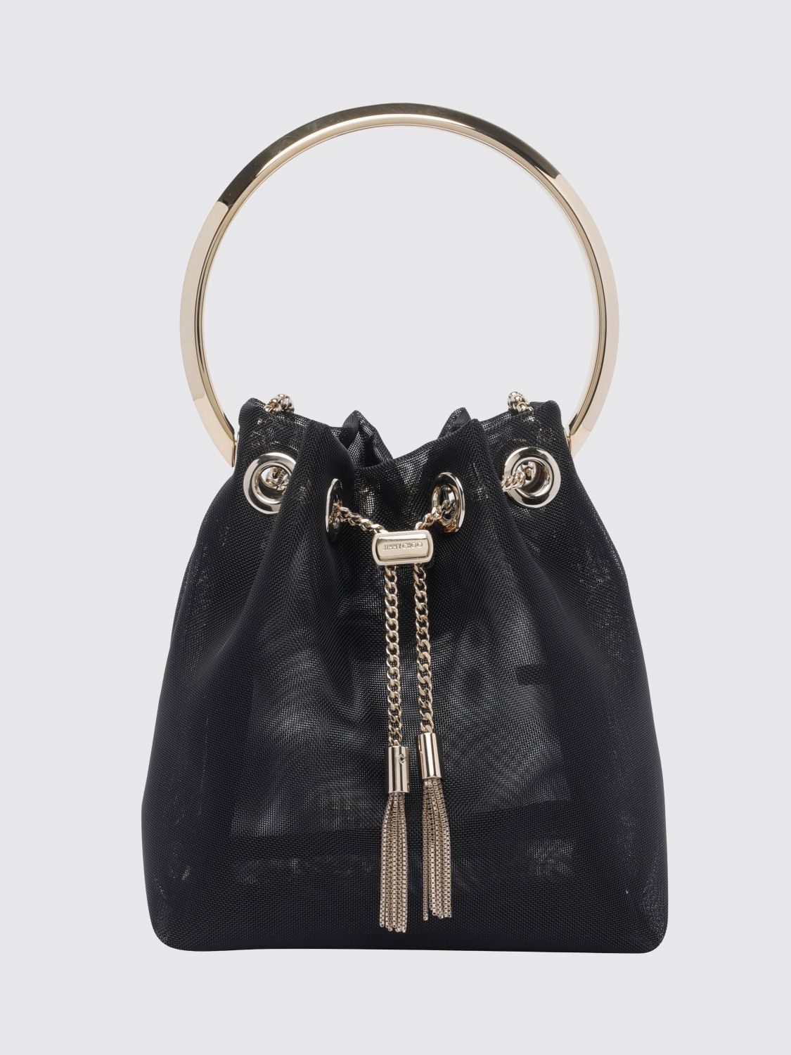 JIMMY CHOO Borsa Bon Bon in nylon a rete