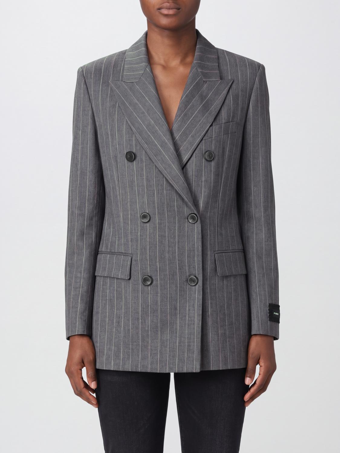 PINKO Blazer doppiopetto New Guinea in misto lana Principe di Galles
