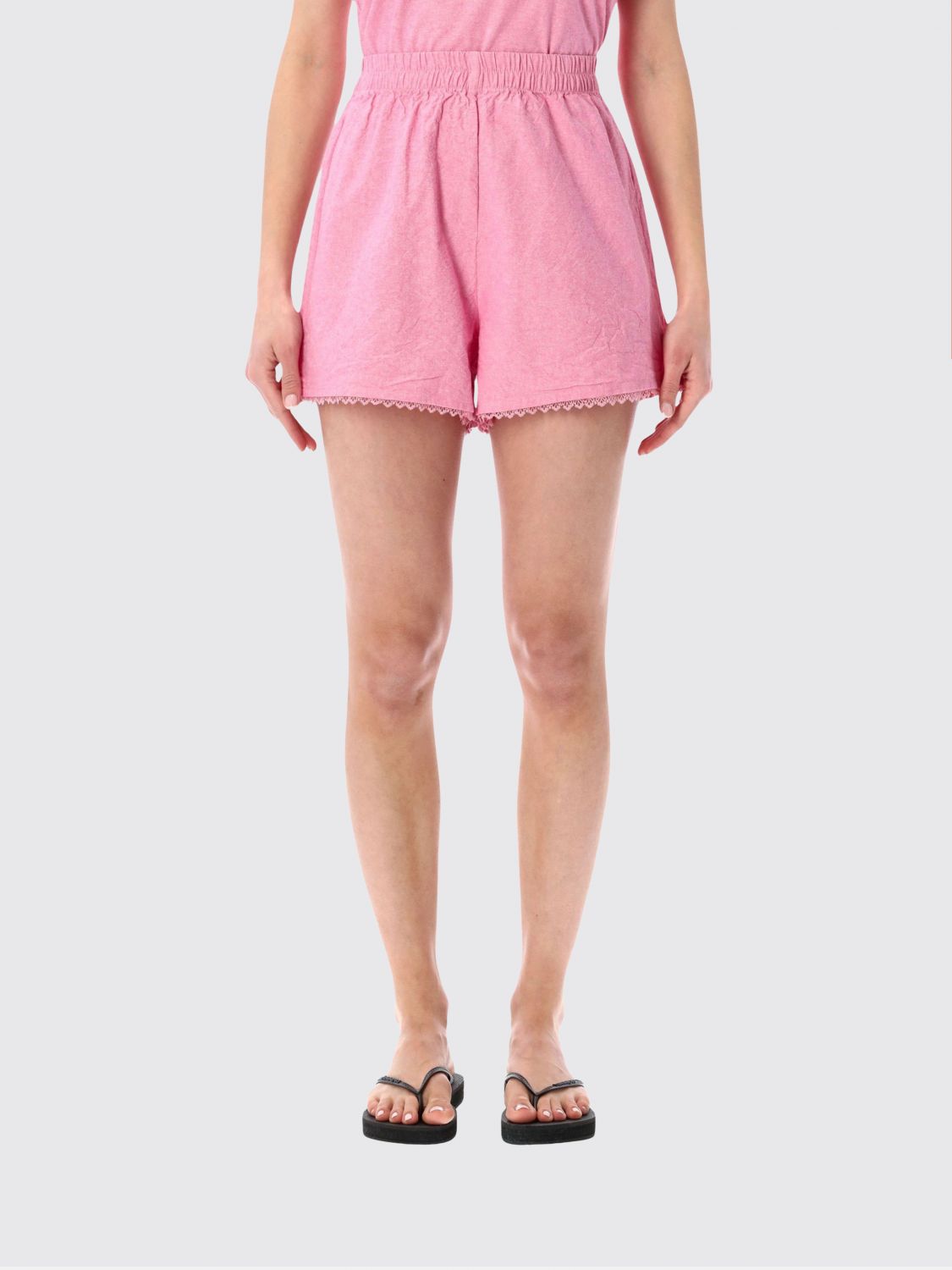 AMERICAN VINTAGE High-Waist Shorts aus Baumwolle mit elastischem Bund