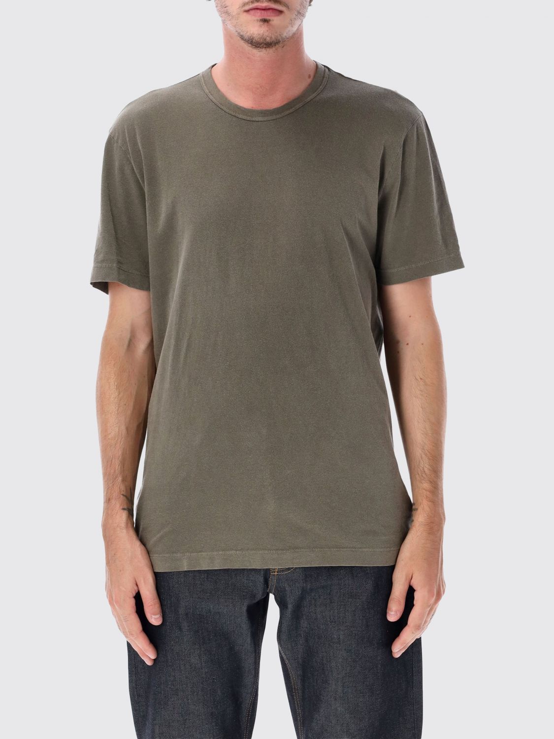 JAMES PERSE Kurzarm-T-Shirt aus Baumwolle mit Rundhalsausschnitt