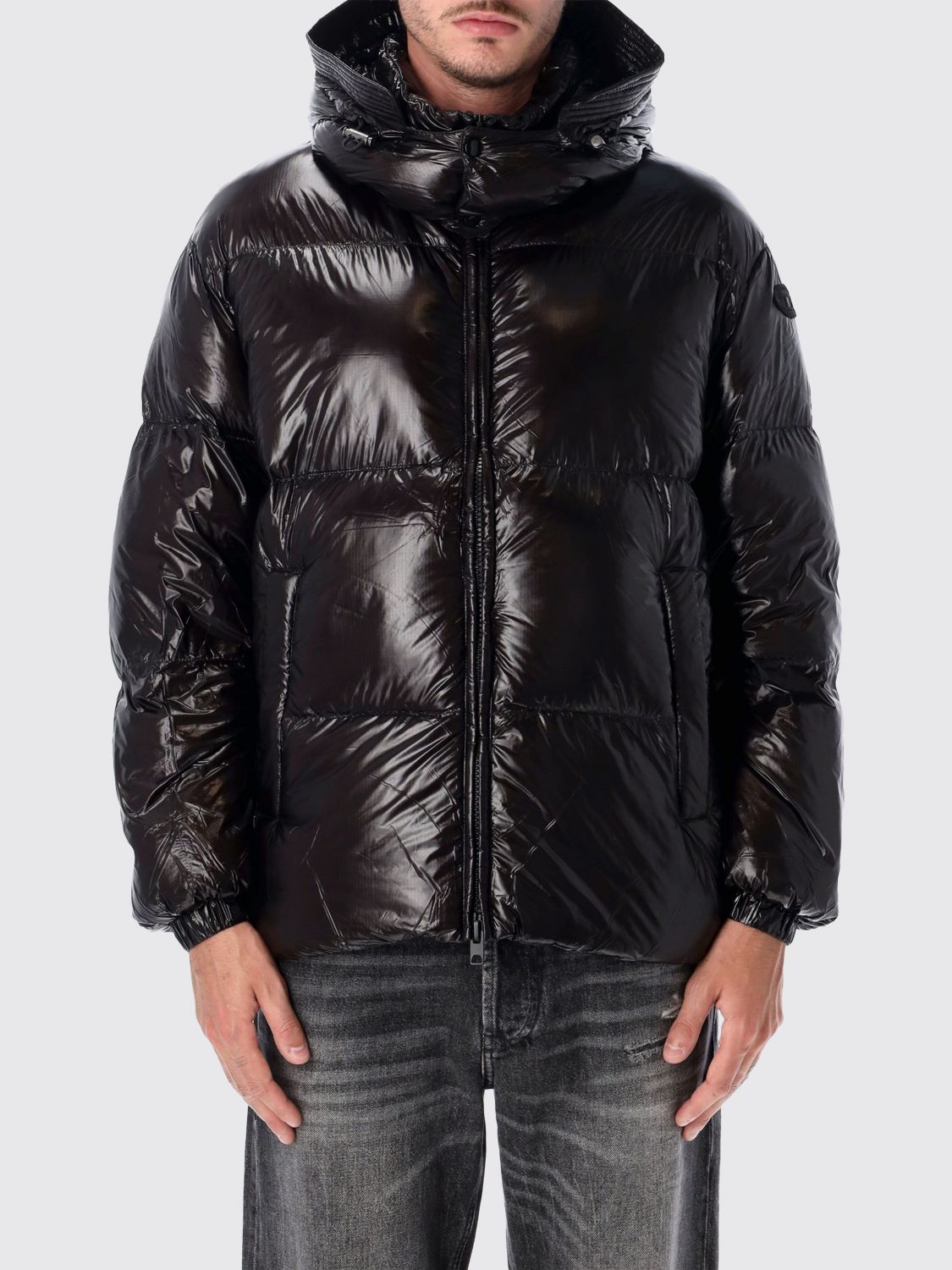 DIESEL Padded Quilted Nylon Jacket with Adjustable Hood　DIESEL パッド入りキルティングナイロンジャケット 調節可能なフード付き DIESEL