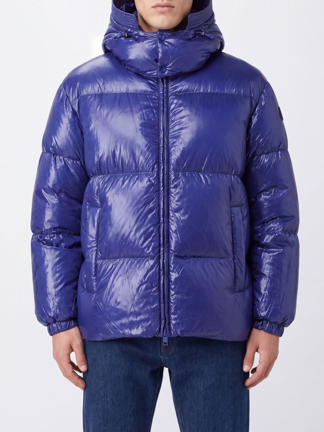 DIESEL Giubbotto imbottito in nylon trapuntato con cappuccio regolabile