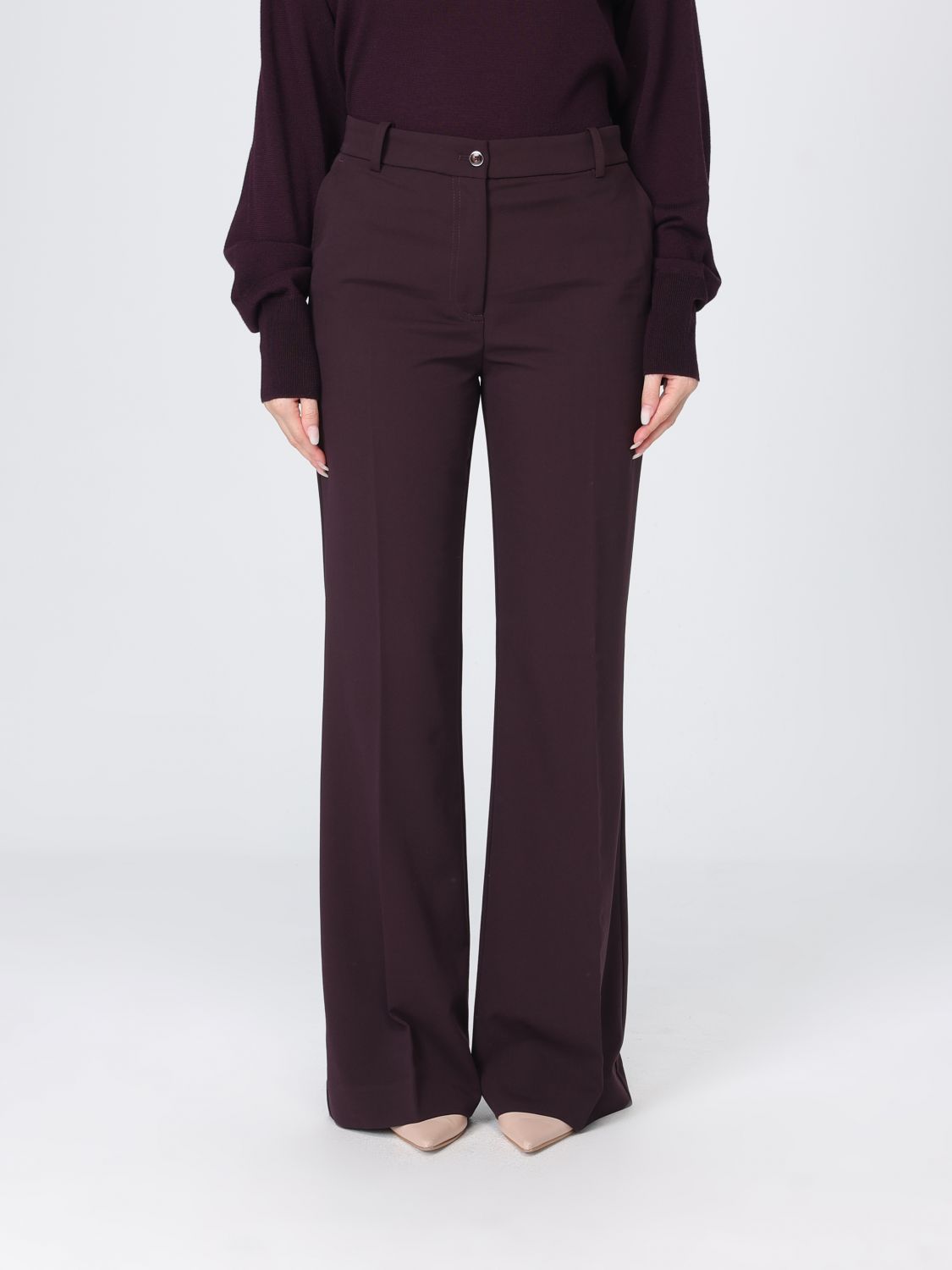PINKO Pants Woman color Burgundy