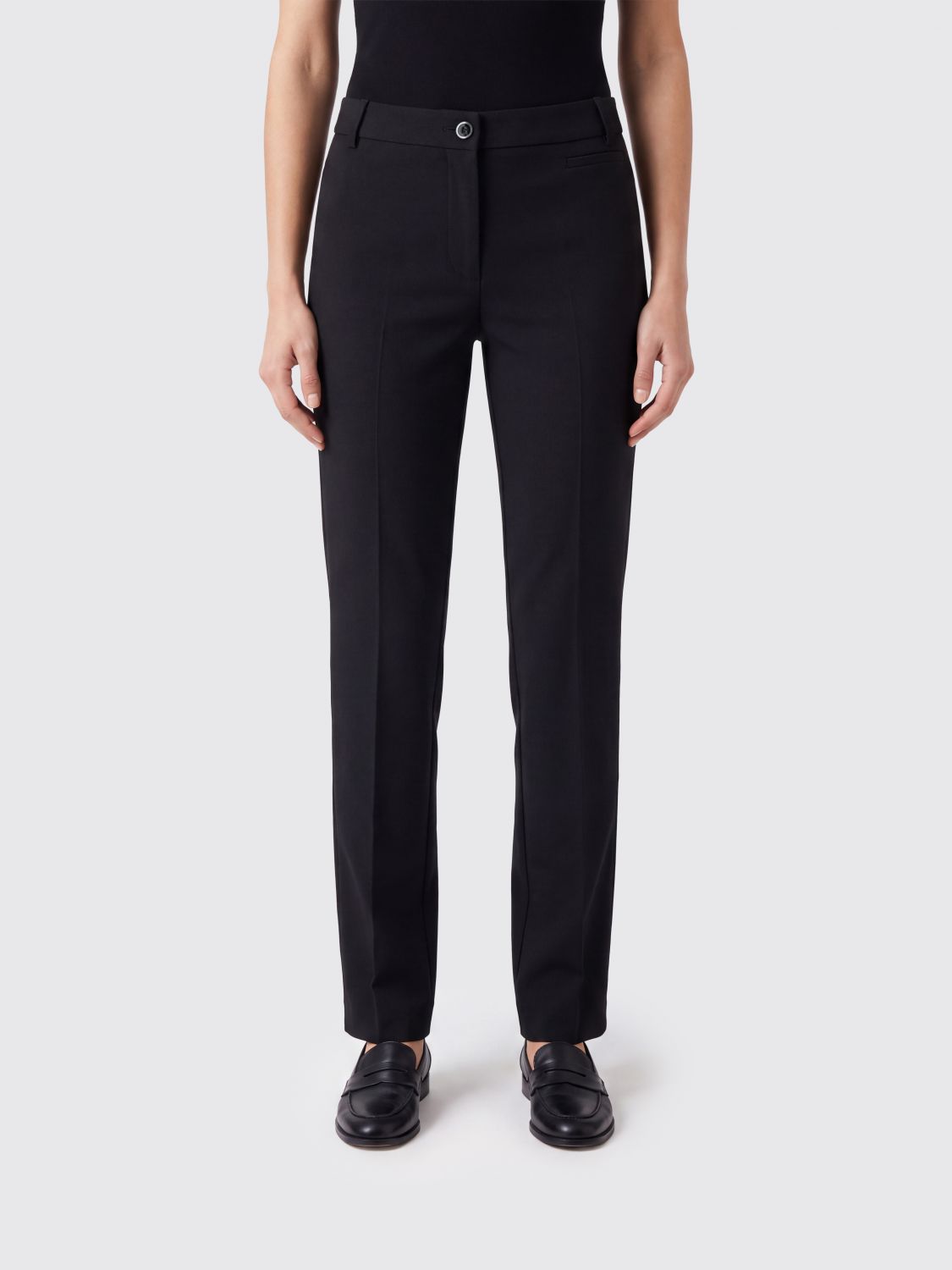 PINKO Protea High-Waisted Tailored Skinny Trousers in Crêpe