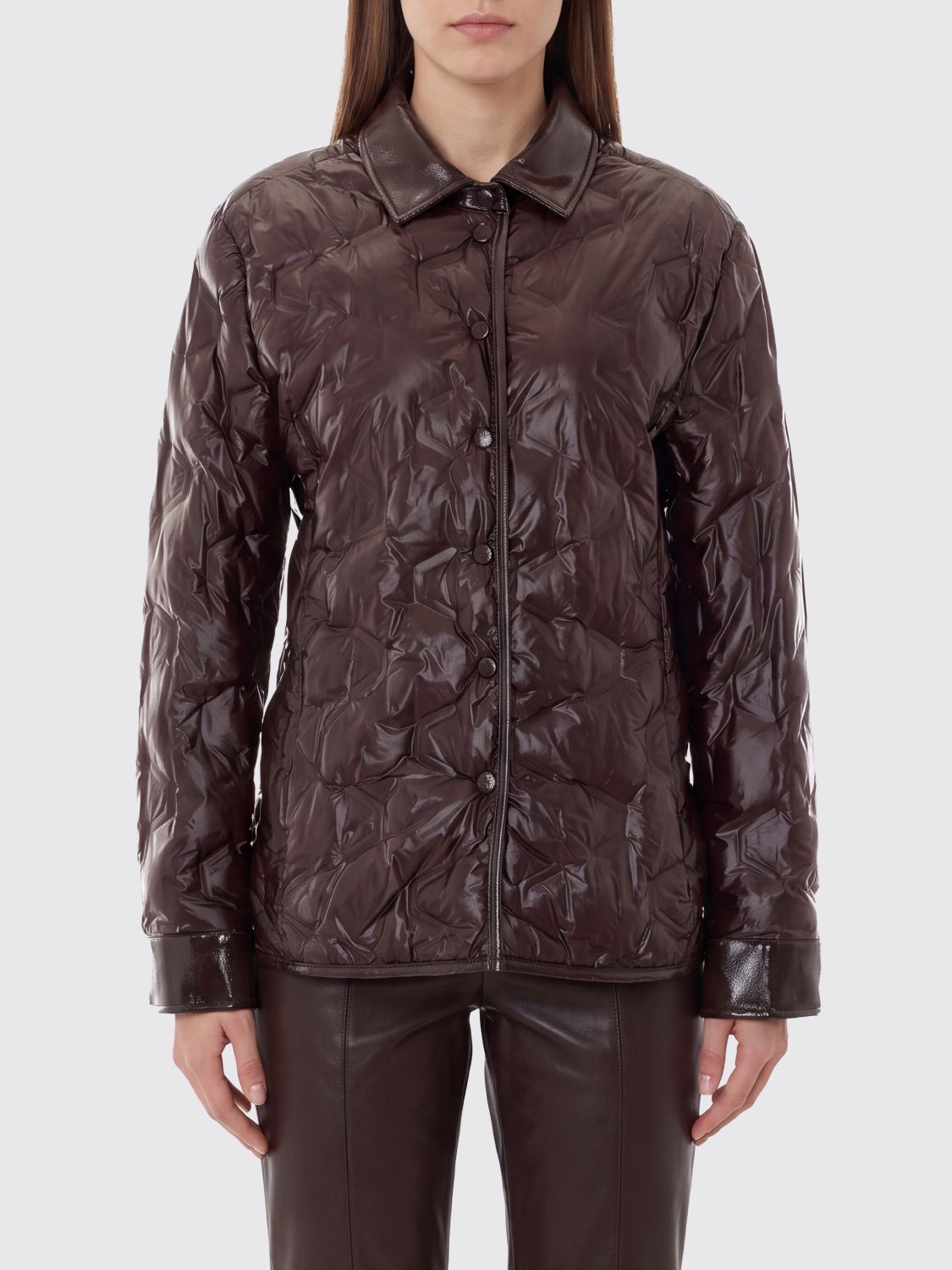 PINKO Coat Woman color Brown
