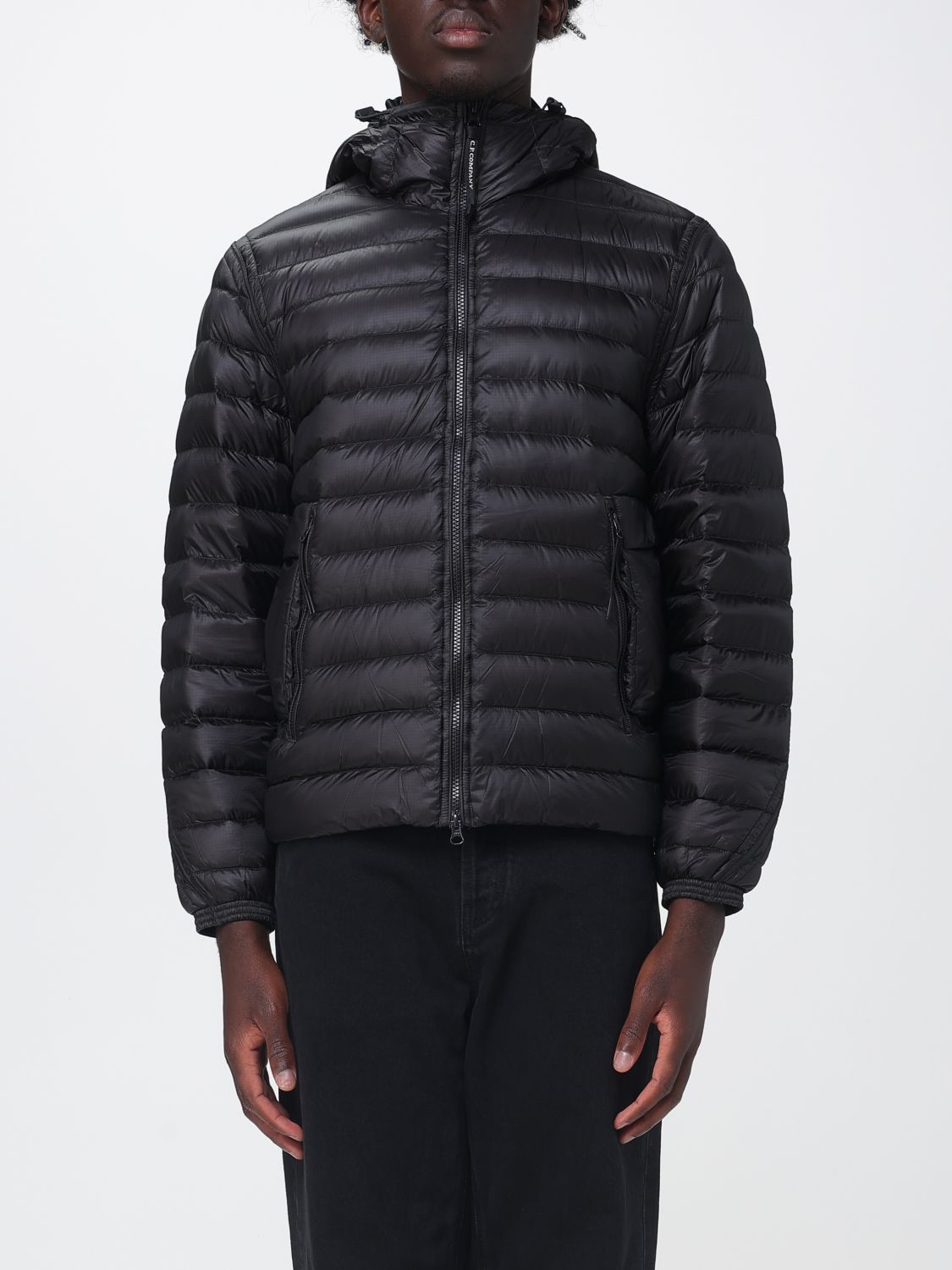 C. P. COMPANY Short Nylon Puffer Jacket with Iconic Goggle Hood