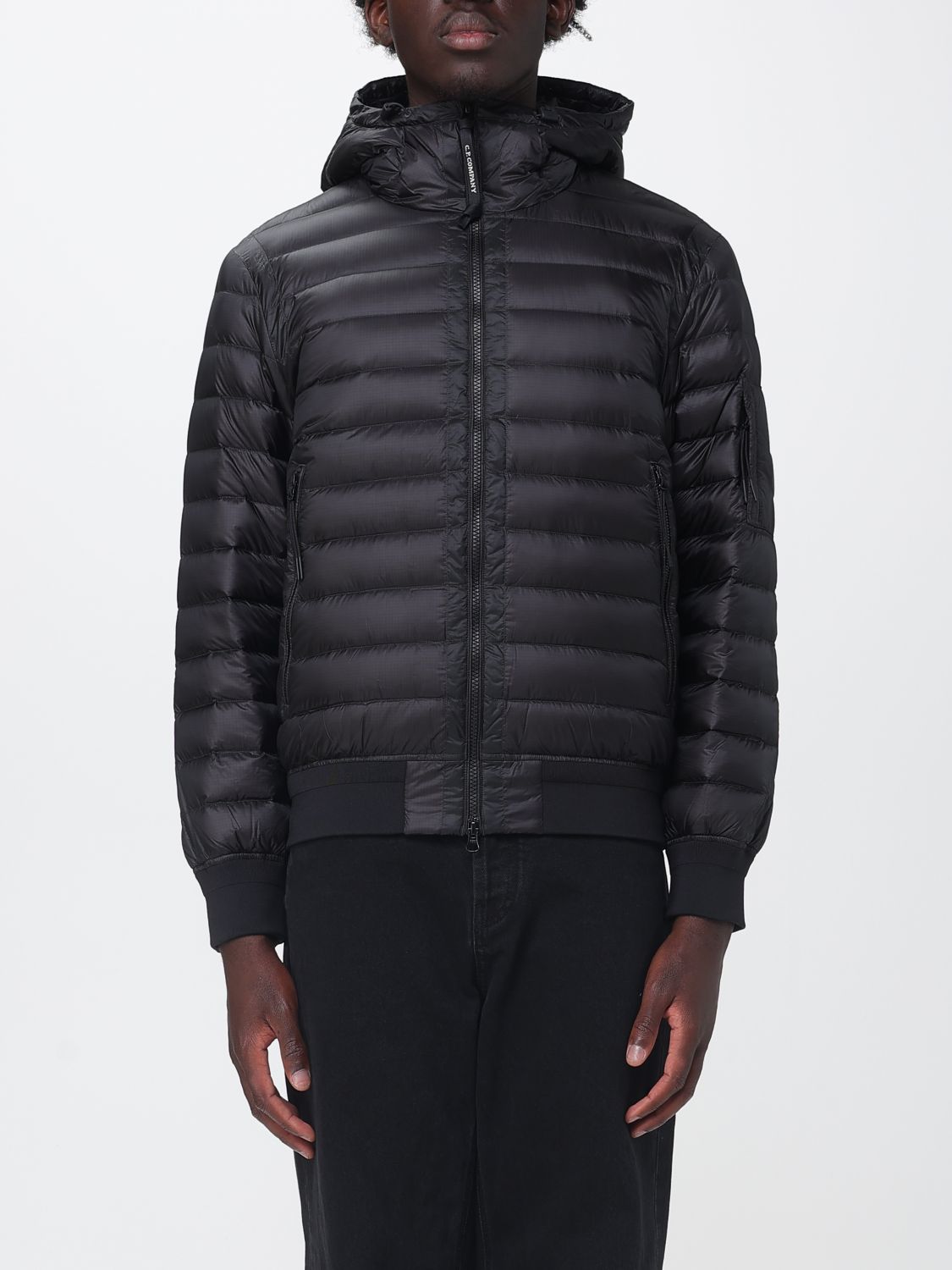 C. P. COMPANY Short Quilted Nylon Puffer Jacket with High Neck