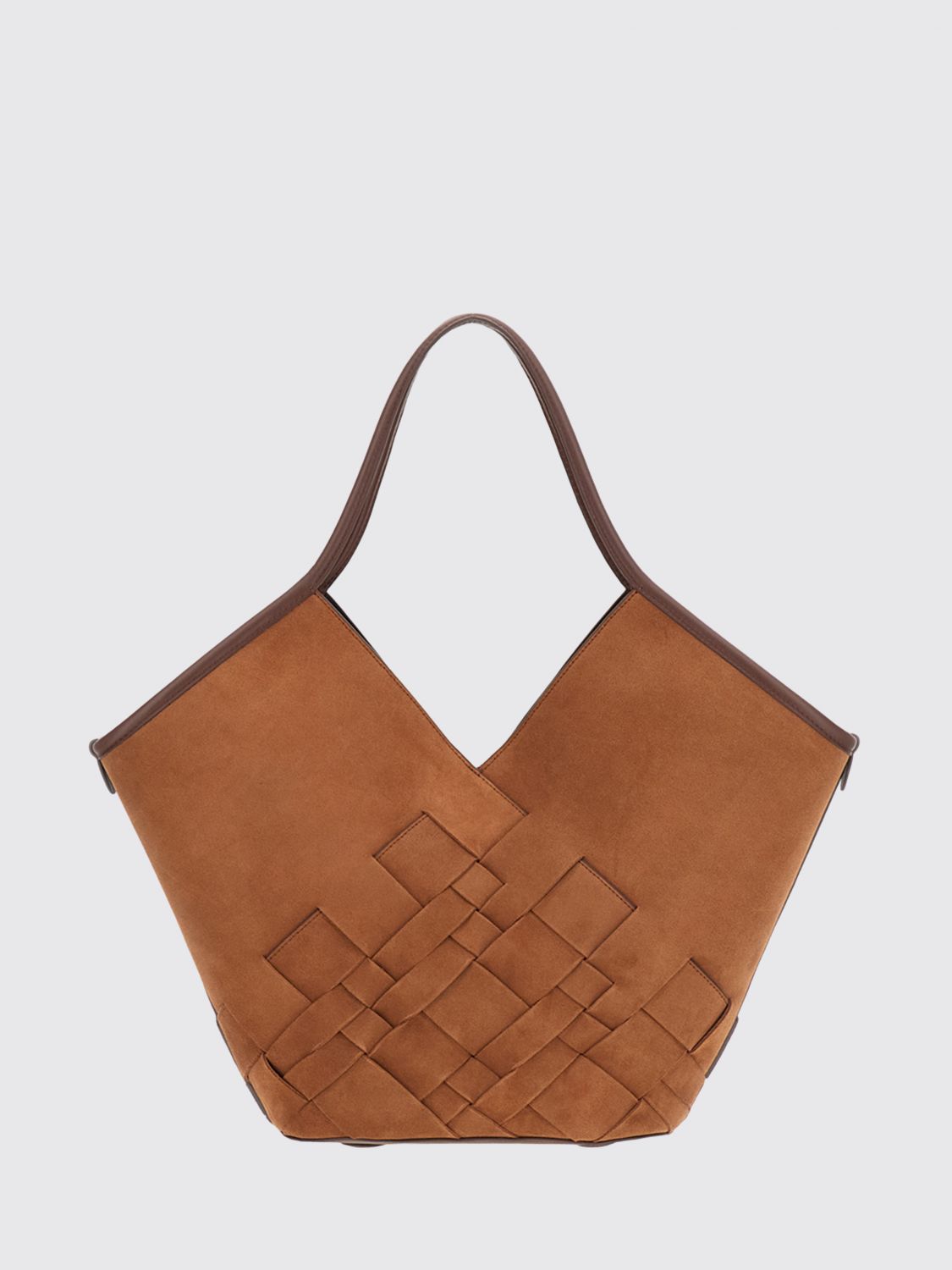 HEREU Calella Flared Suede Tote Bag with Double Handle and Internal Pouch HEREU Calella Flared Suede Tote Bag with Double Handle and Internal Pouch