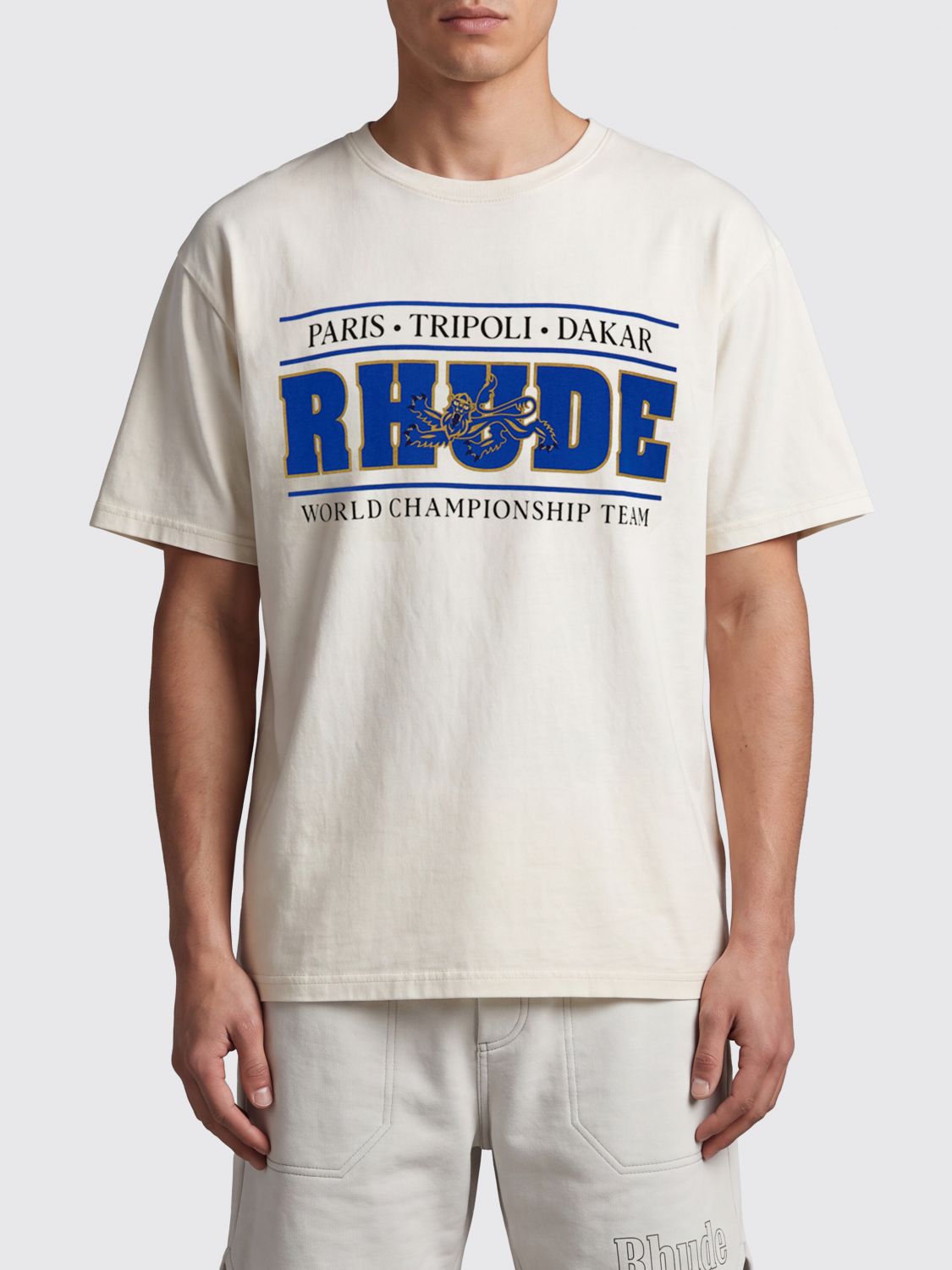 RHUDE Graphic Print Cotton T-Shirt with Logo