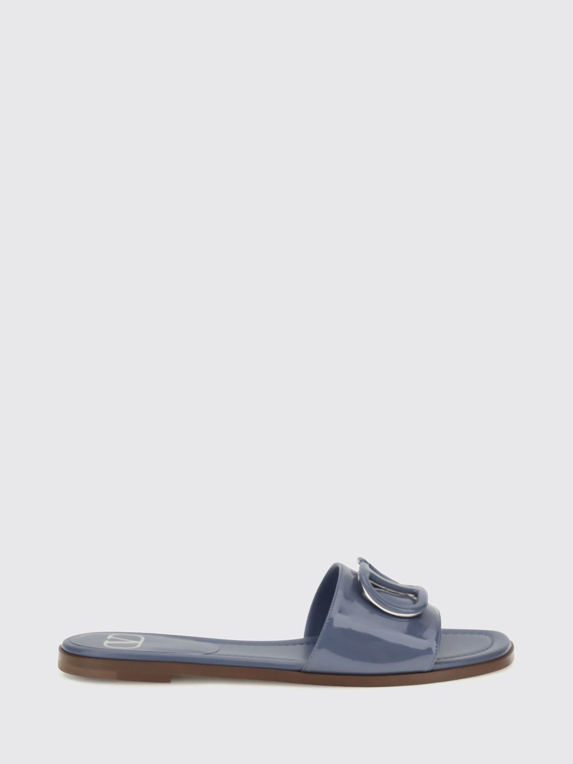 VALENTINO GARAVANI VLogo Signature Pantoletten aus Lackleder mit niedrigem Absatz