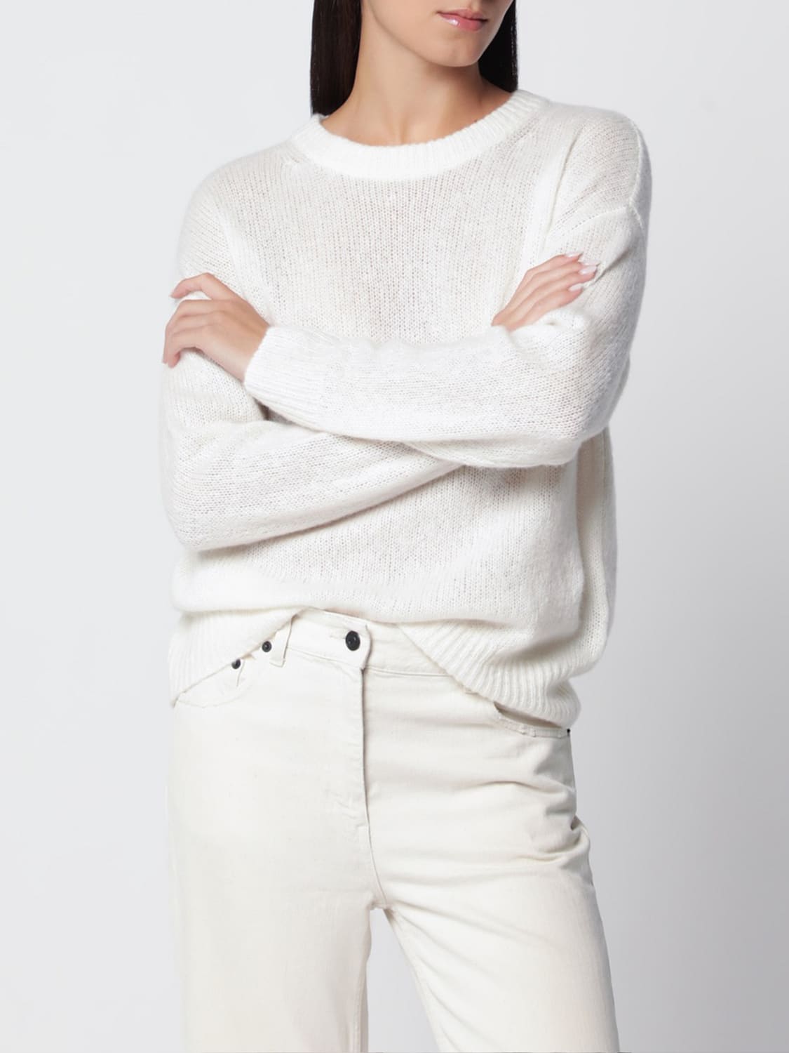 LISA YANG Maglia girocollo in misto cashmere e seta a maniche lunghe