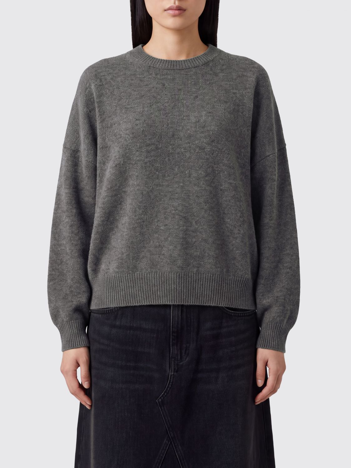 LISA YANG Maglia girocollo relaxed fit in puro cashmere con spalle cadute