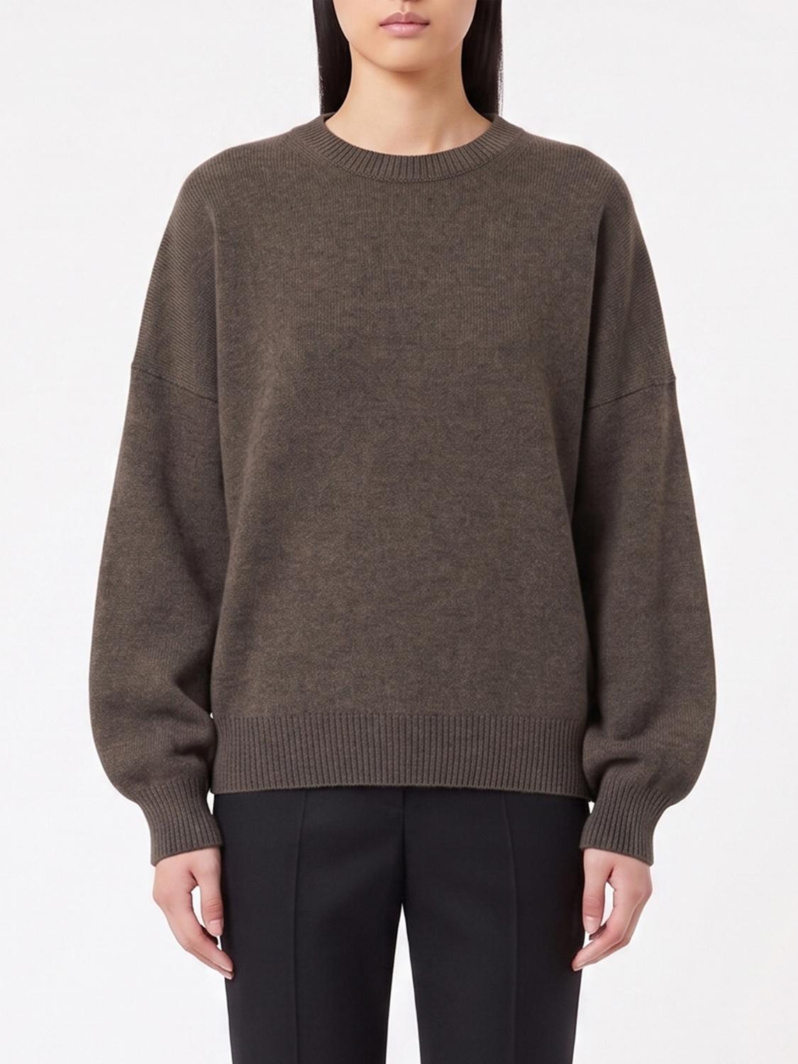 LISA YANG Relaxed Fit Pure Cashmere Crewneck Jumper with Dropped Shoulders