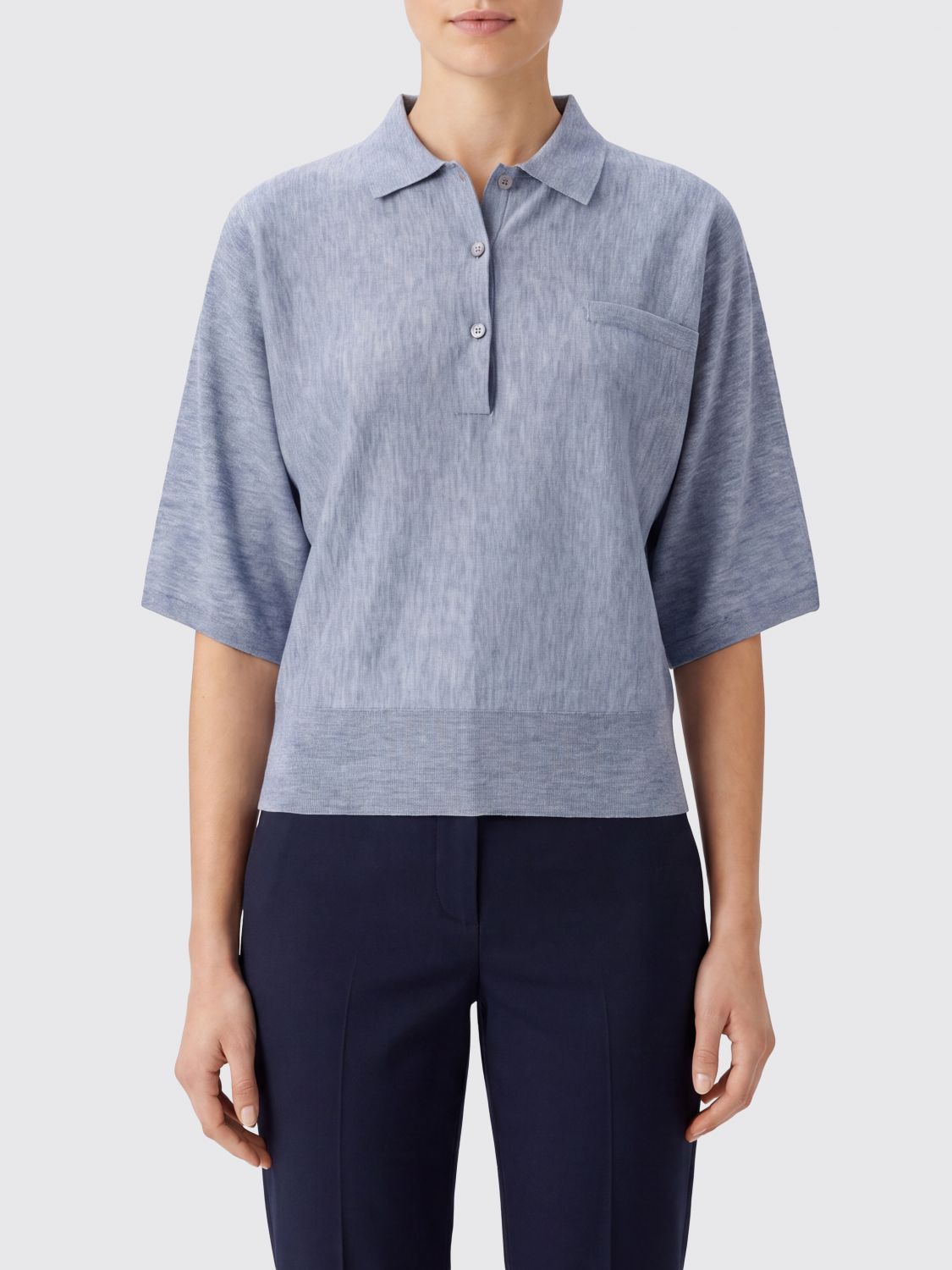 LISA YANG Relaxed Fit Pure Cashmere Short-Sleeved Knitted Polo