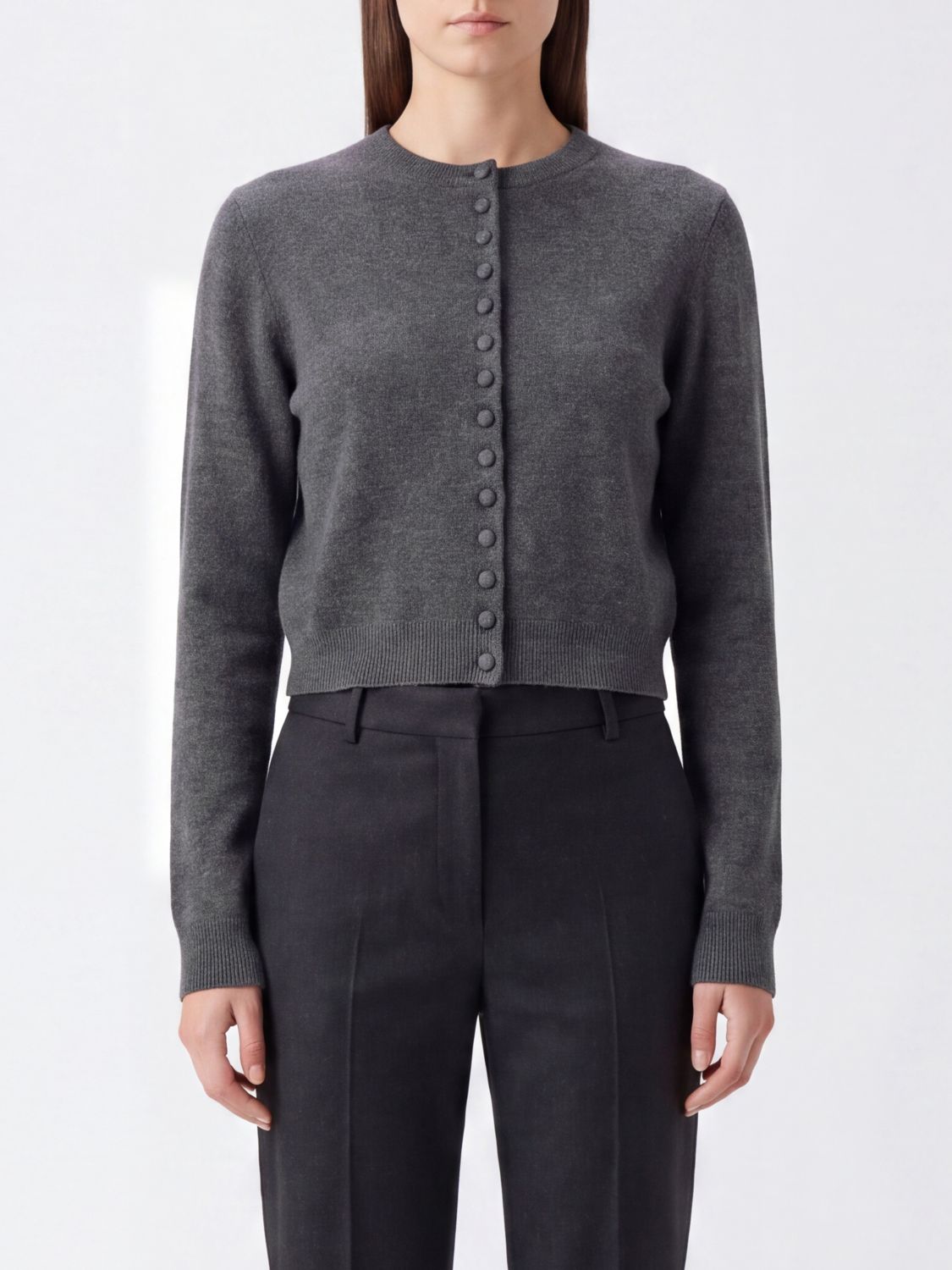 Lisa Yang Slim Fit Pure Cashmere Crewneck Cardigan · 1