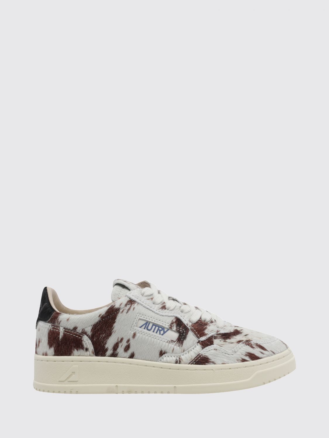AUTRY Medalist Low Sneakers aus Leder mit Animal-Print-Einsätzen aus Ponyfell