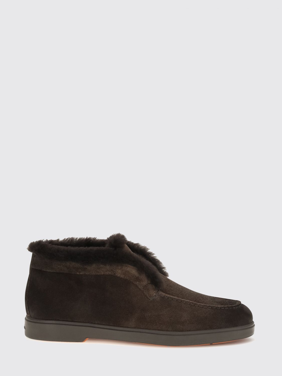SANTONI Kniehohe Wildlederstiefel mit Shearling-Futter
