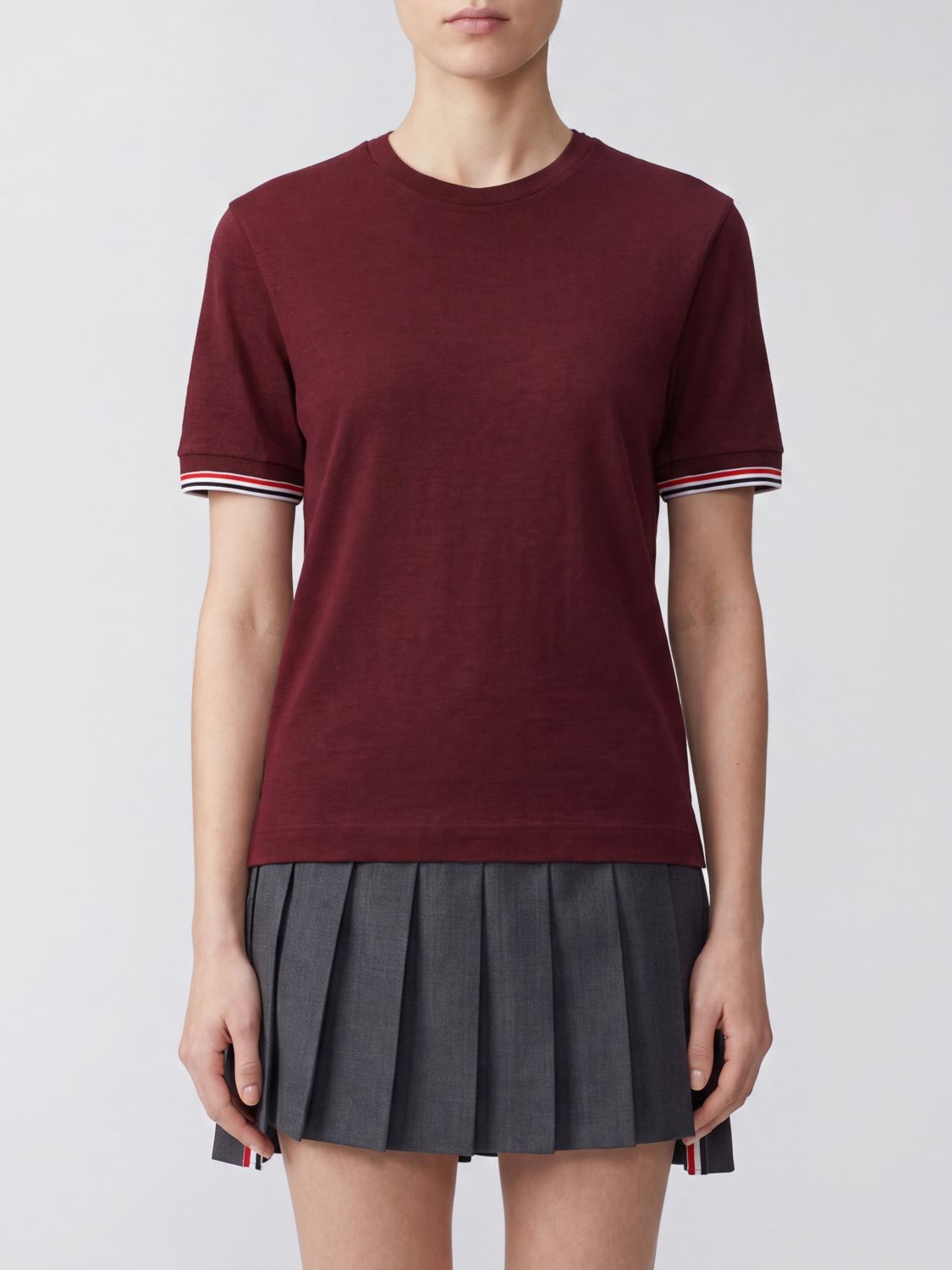 THOM BROWNE T-Shirt Woman color Burgundy