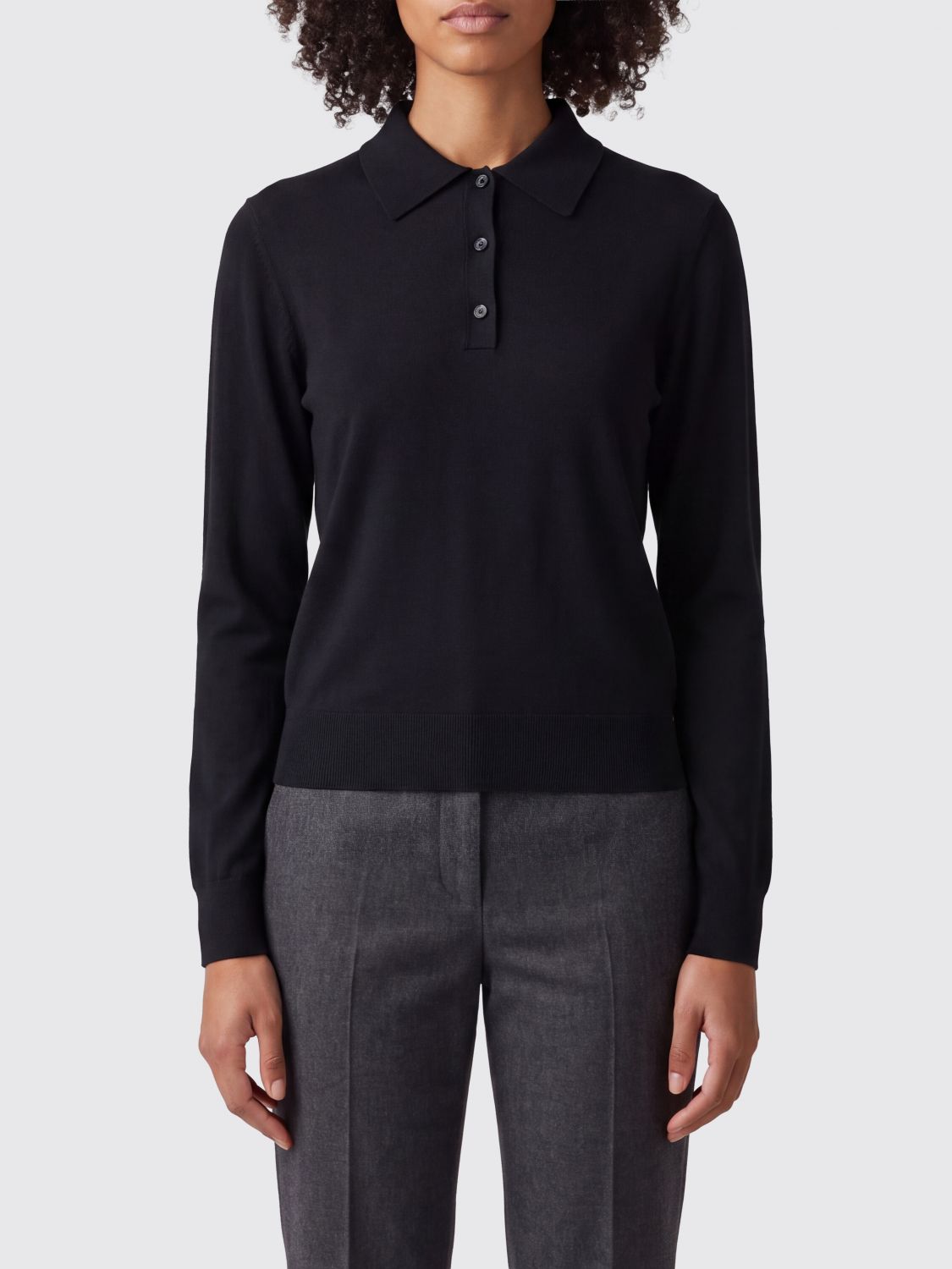 LOULOU DE SAISON Langärmeliges 3-Knopf-Poloshirt von aus reinem Kaschmir