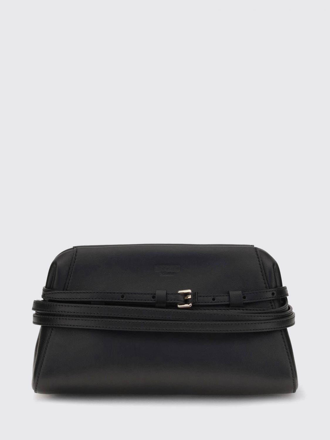 MOSCHINO COUTURE Mini clutch Tie Me in pelle con tracolla amovibile
