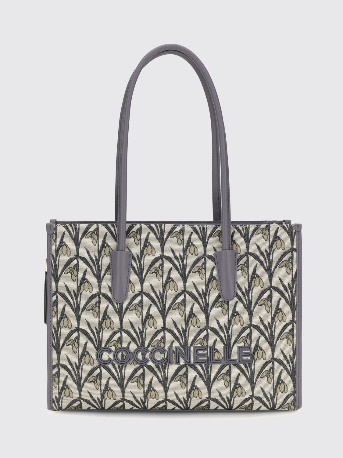 COCCINELLE Myrtha Floral Print Canvas Tote Bag COCCINELLE Myrtha Floral Print Canvas Tote Bag