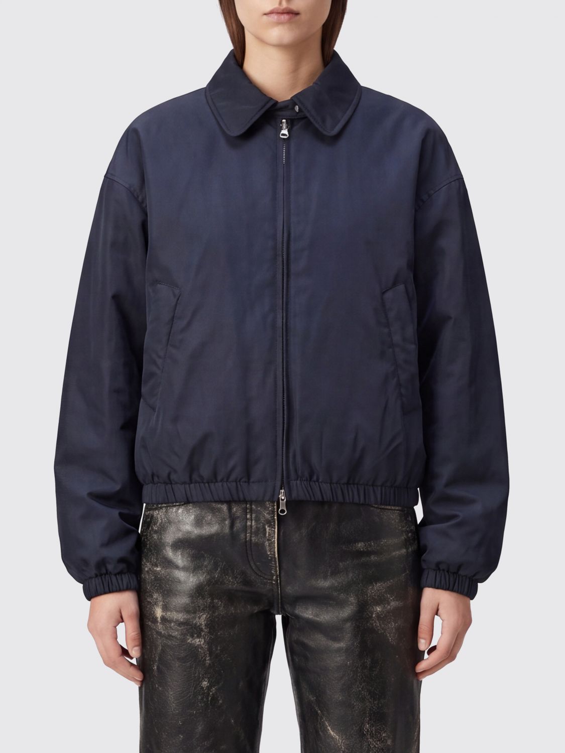 OUR LEGACY Bomber Jacket in Cotton and Nylon Blend with Elasticated Trim