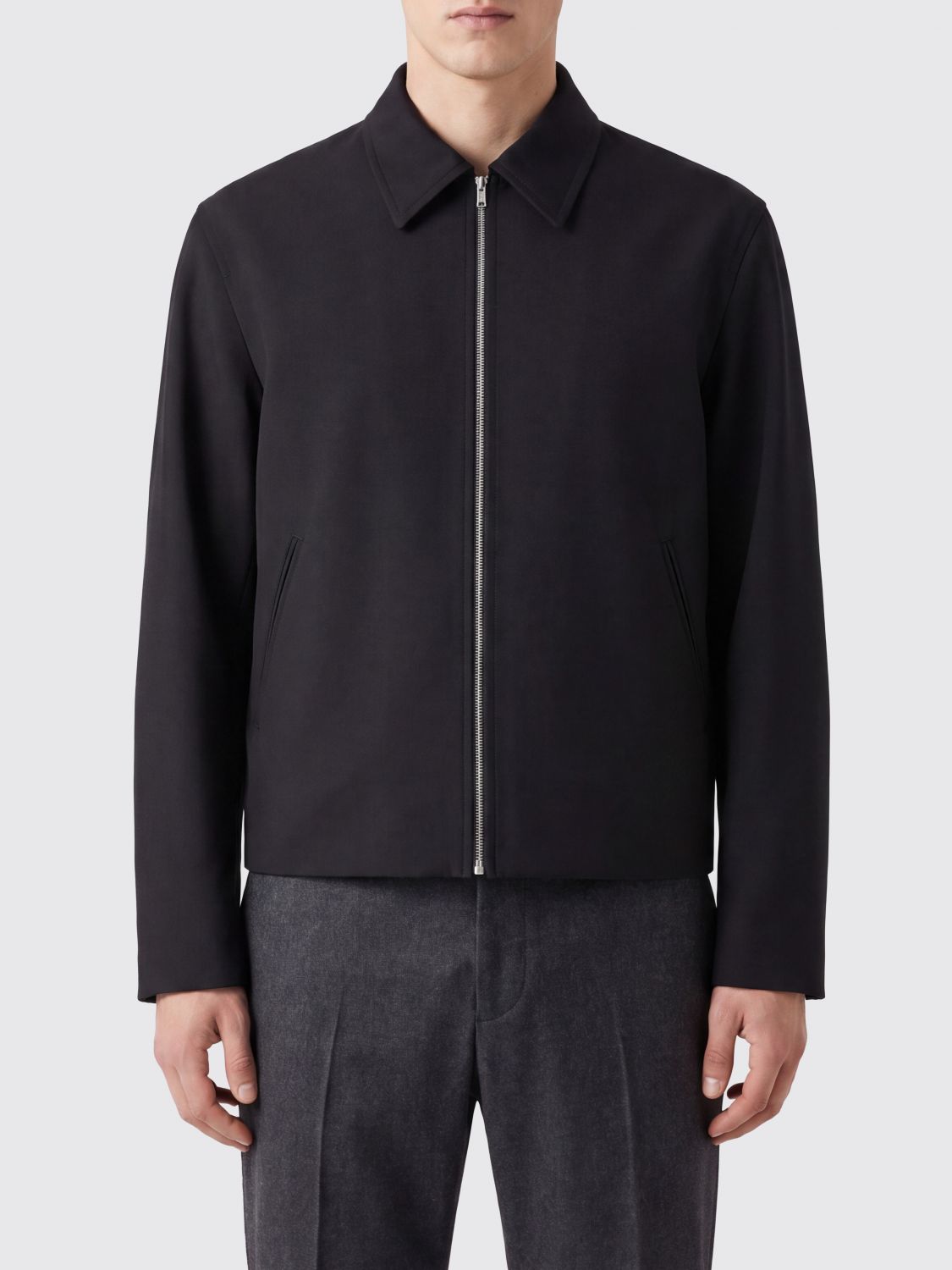 OUR LEGACY Pure Wool Shirt Jacket with Classic Collar and Zip