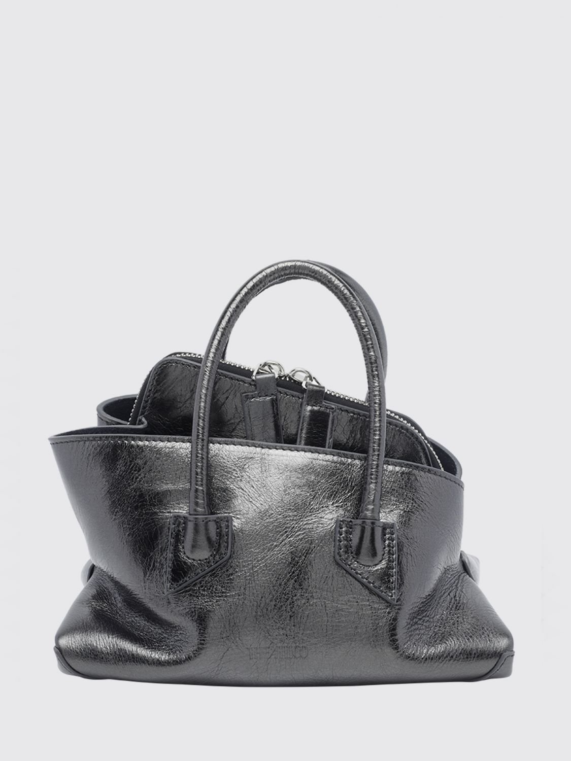 The Attico La Passeggiata Mini Crackled Leather Bag with Removable Strap · OS