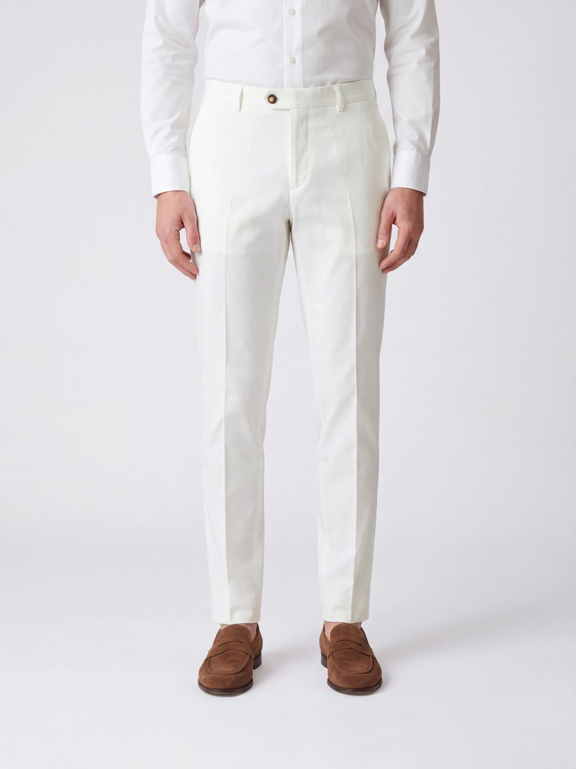 BRUNELLO CUCINELLI Slim Fit Tailored Cotton Trousers