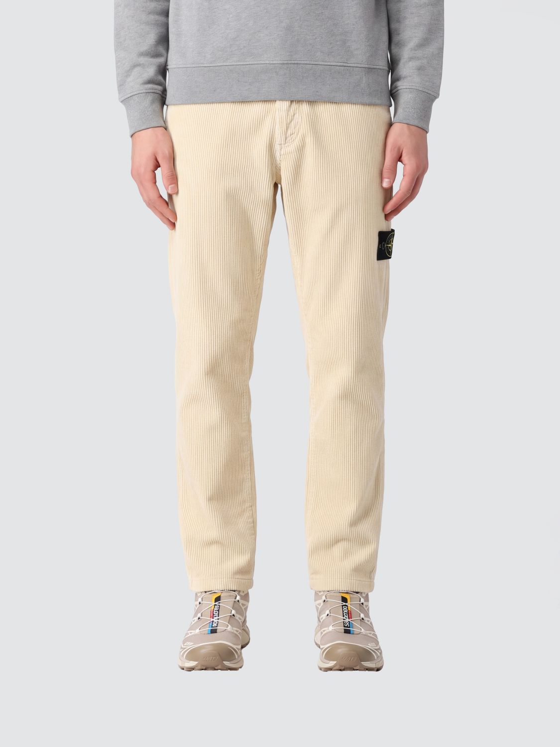 STONE ISLAND Chino-Hose aus Samt mit Compass-Logo-Patch