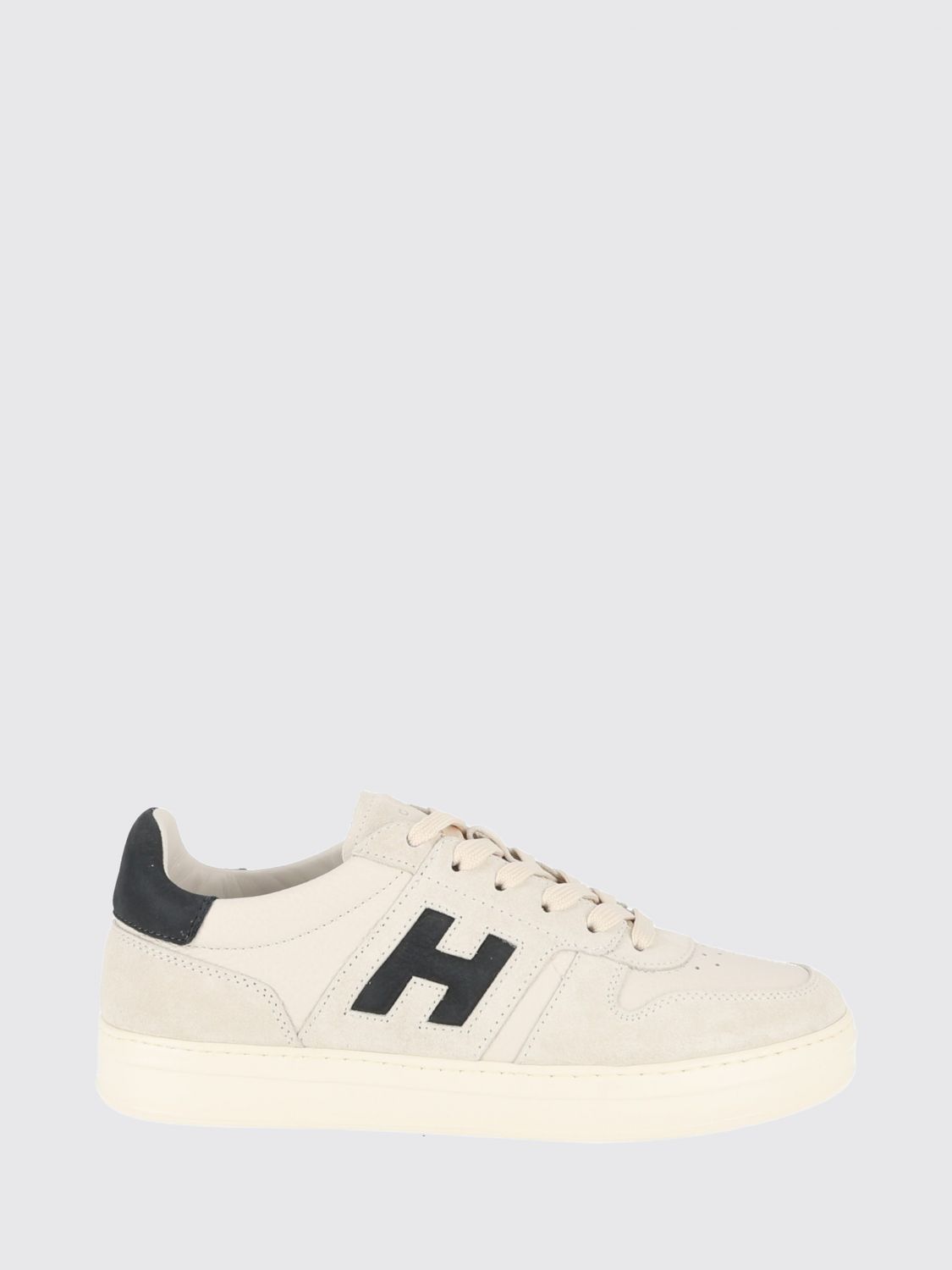 Hogan H668 Leather Trainers with Side H Logo and Perforated Toe