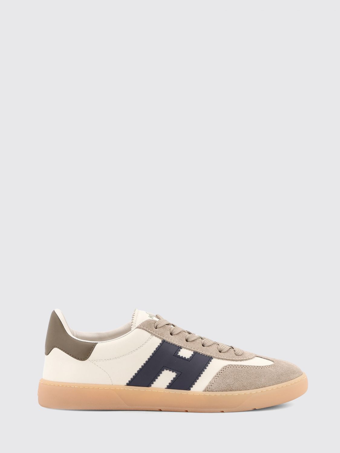 HOGAN Cool Leder- und Wildleder-Sneakers mit H-Logo und gezackter Sohle