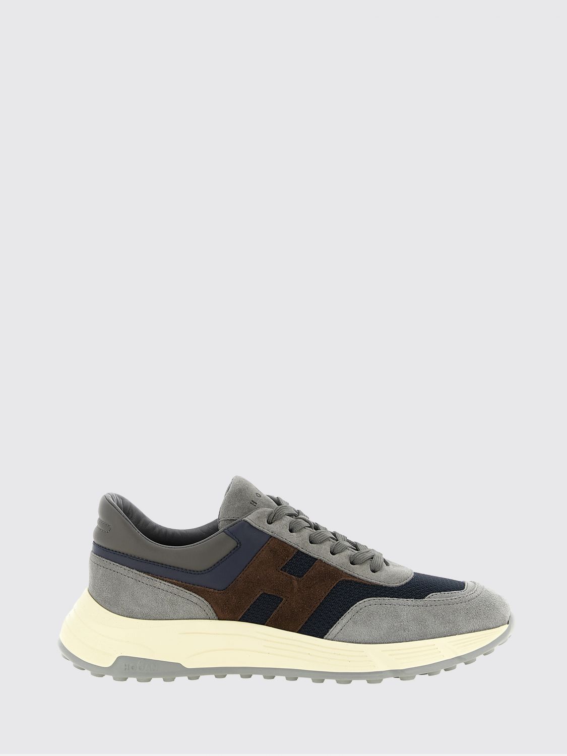 Hogan Hyperlight Bicolour Leather, Suede and Mesh Trainers with H Logo
