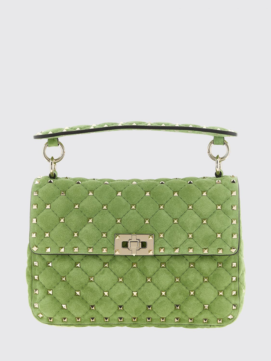 VALENTINO GARAVANI Rockstud Leather Handbag with Studs and Chain Strap