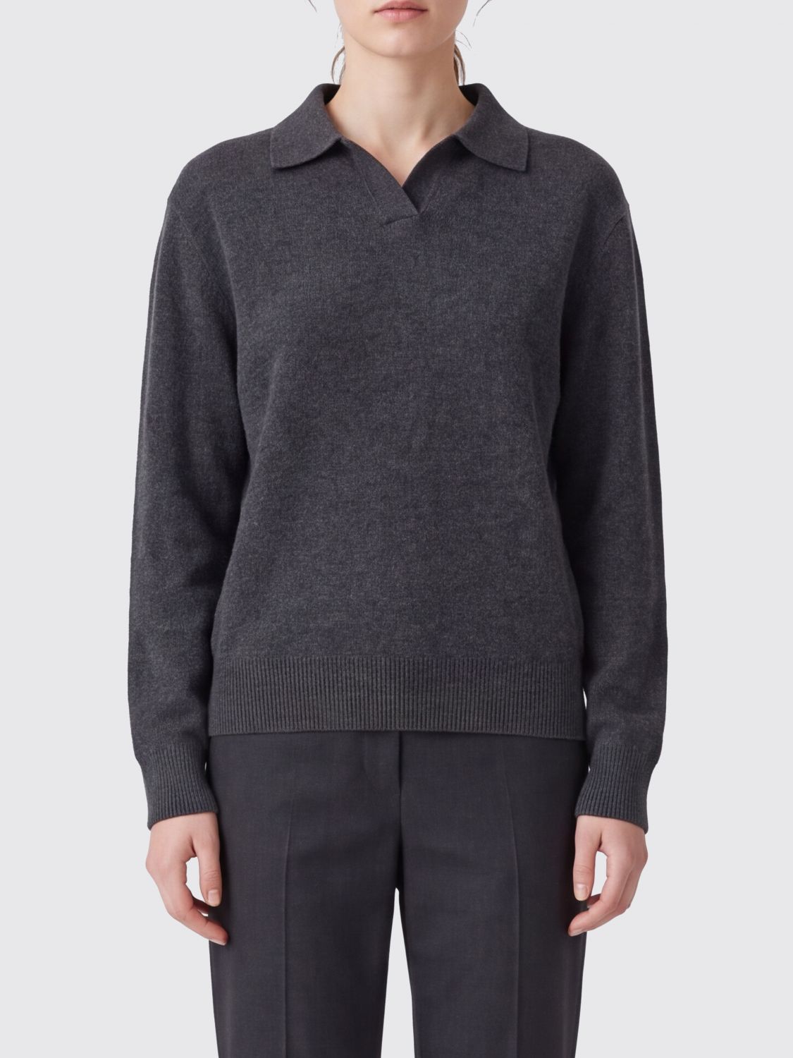 The Row Long-Sleeved Pure Cashmere Knit Polo
