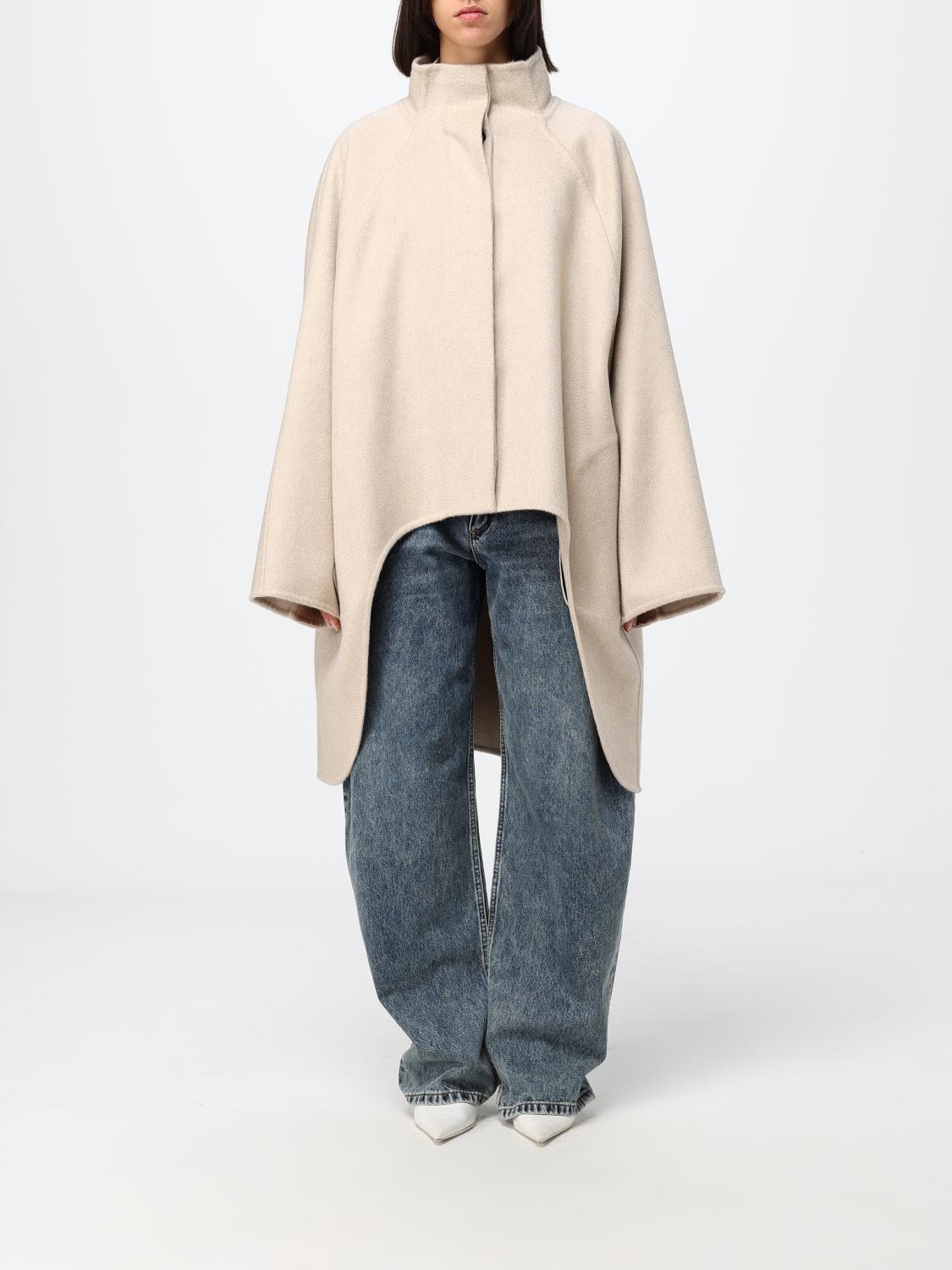 ALAÏA Coat Woman color Beige