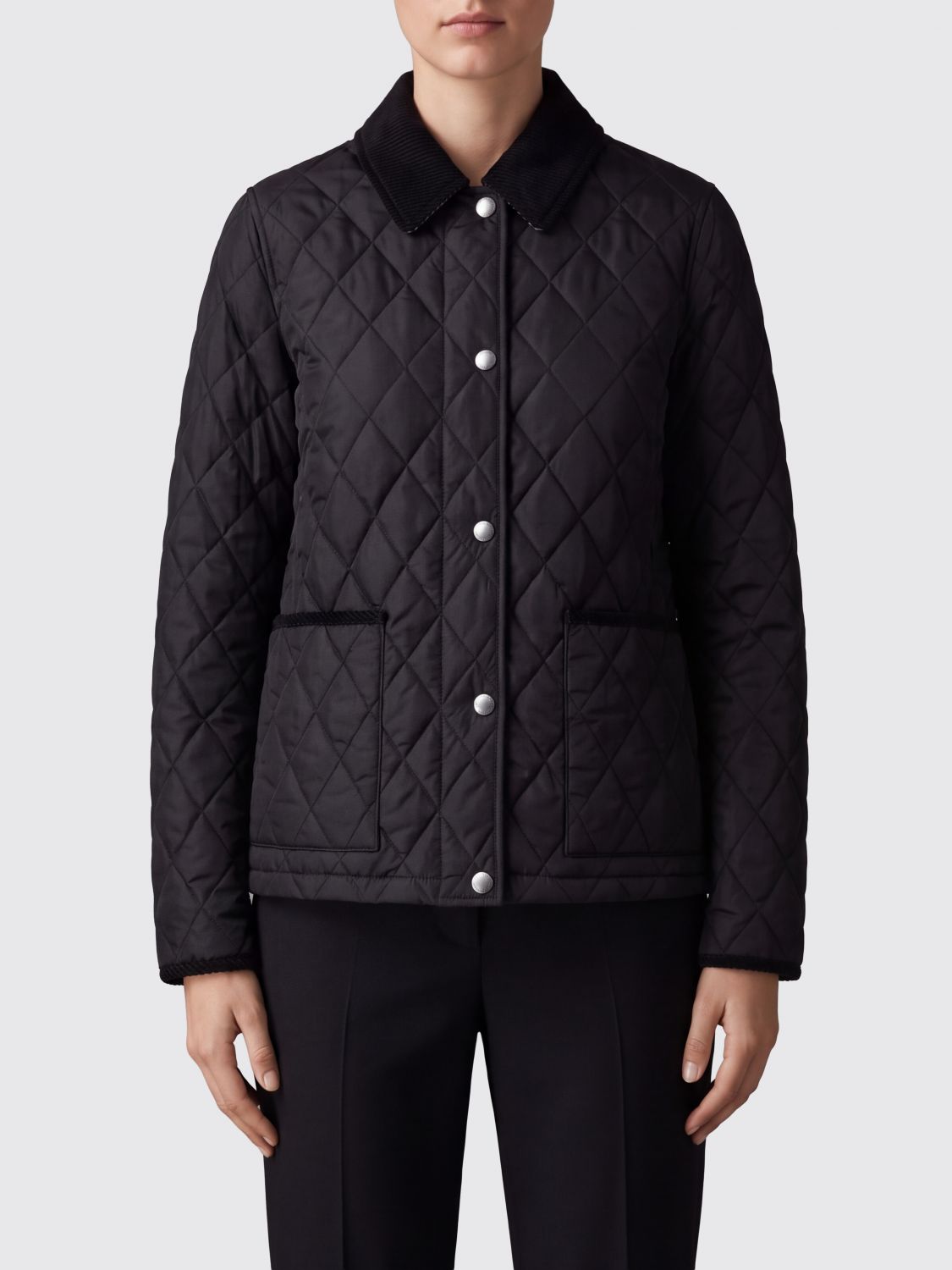 BURBERRY Gesteppte Kurzjacke aus Nylon mit Cordkragen