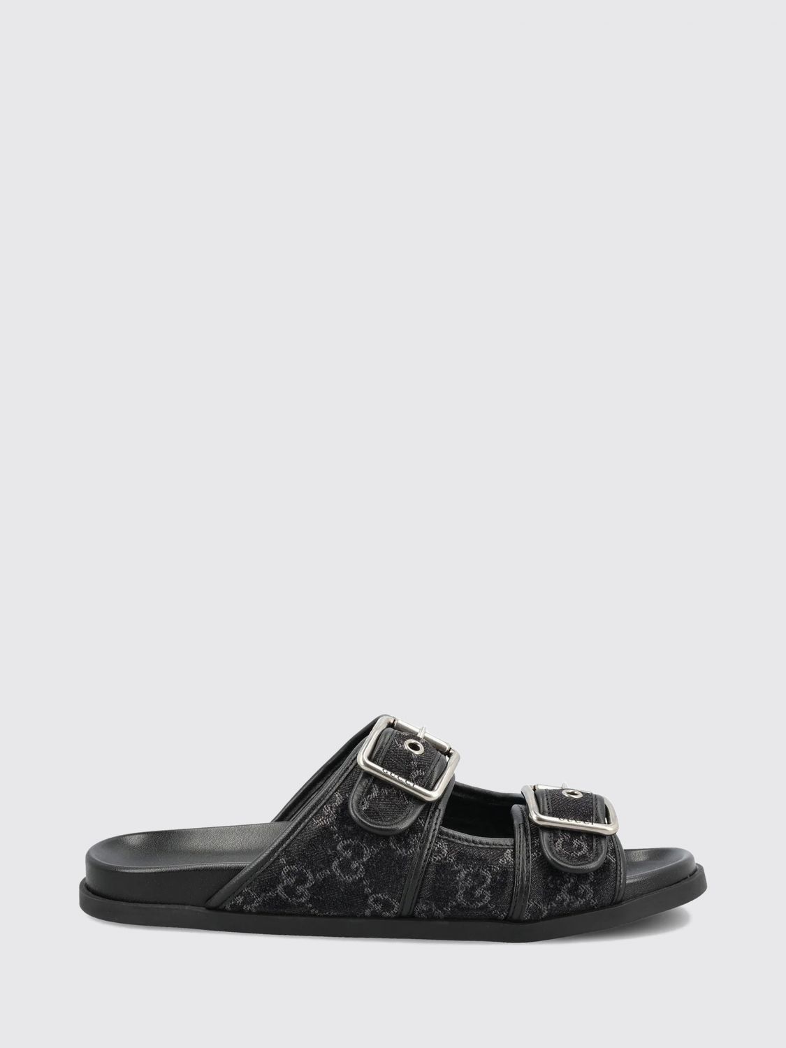 Gucci GG Monogram Jacquard Denim Double-Strap Sandals