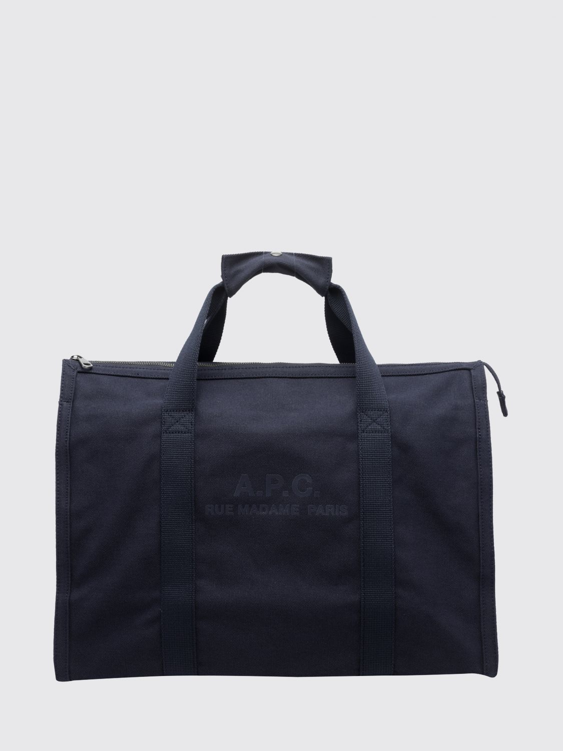 A. P.C. Cotton Canvas Tote Bag with Double Handle and Zip Closure A. P.C. Cotton Canvas Tote Bag with Double Handle and Zip Closure