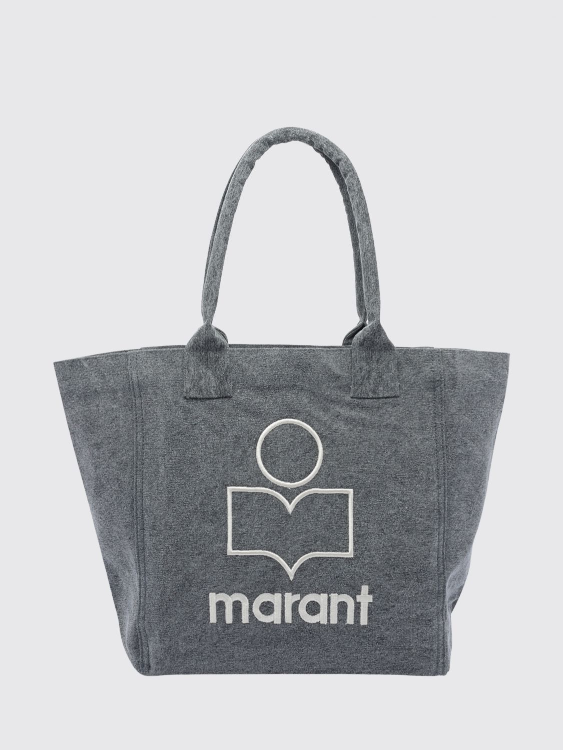 ISABEL MARANT Yenky Flared Cotton Tote Bag with Contrast Logo ISABEL MARANT Yenky Flared Cotton Tote Bag with Contrast Logo