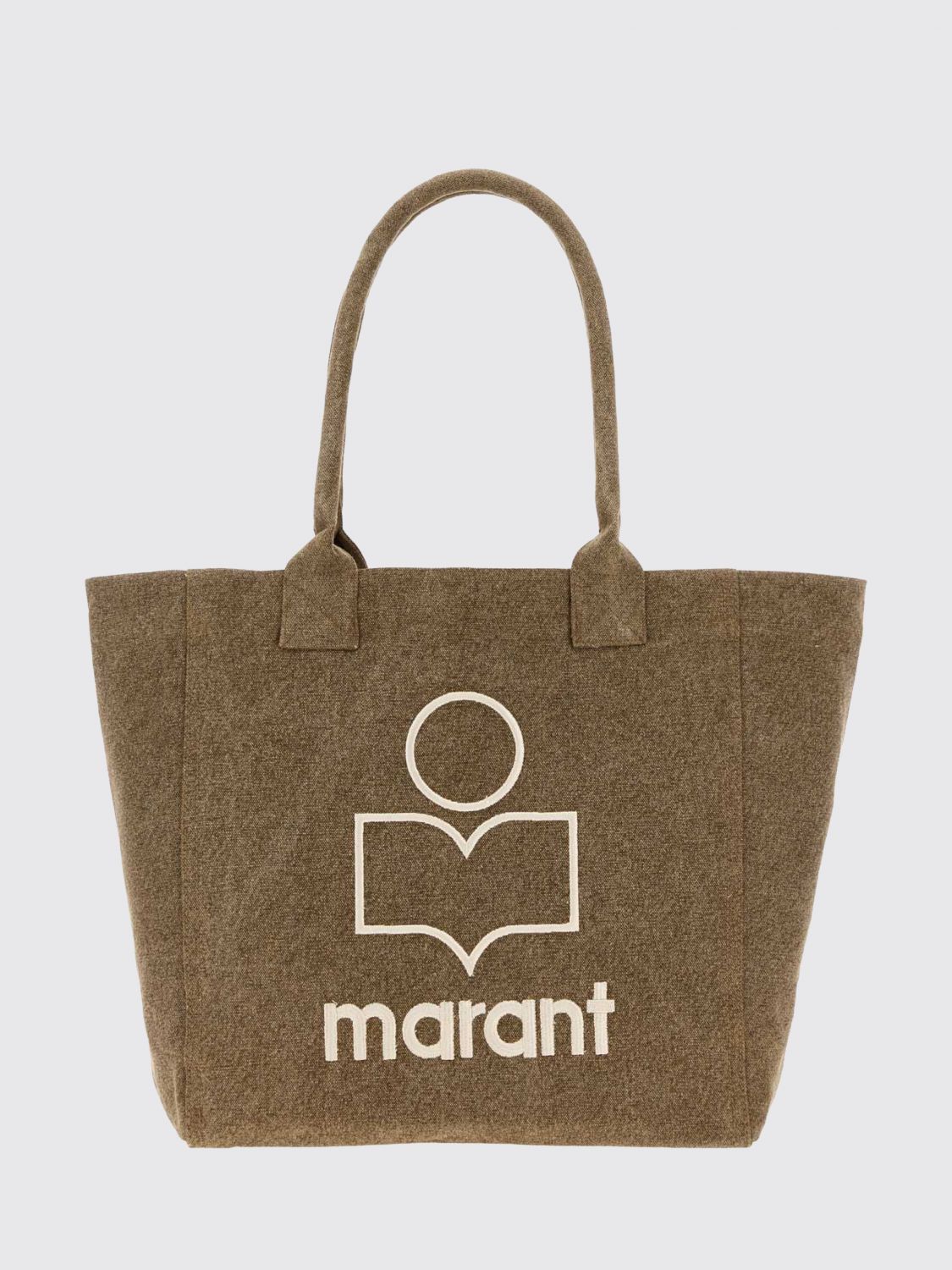 ISABEL MARANT Yenky Flared Cotton Tote Bag with Contrast Logo ISABEL MARANT Yenky Flared Cotton Tote Bag with Contrast Logo
